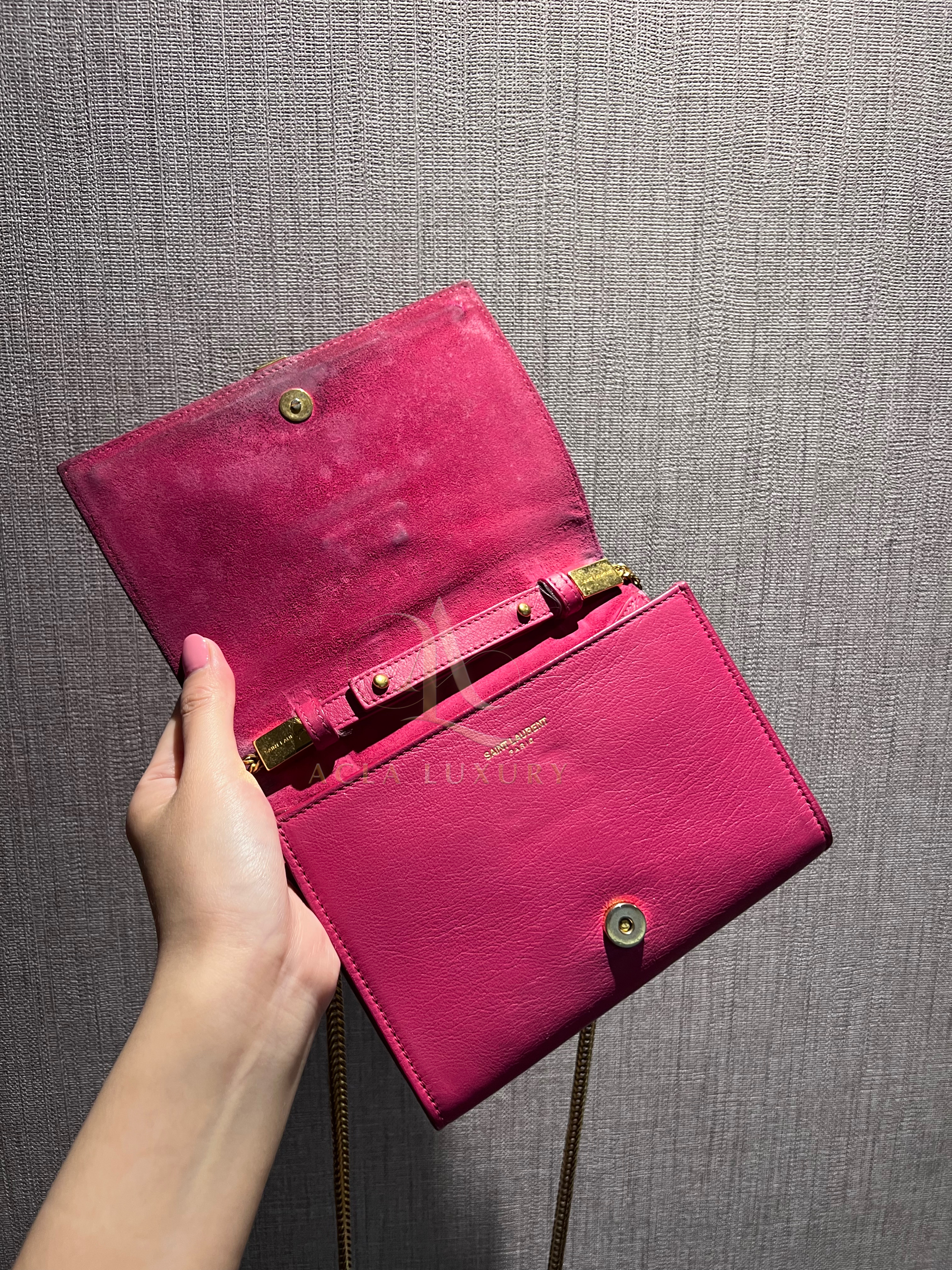 Yves Saint Laurent Y Ligne Clutch Pink