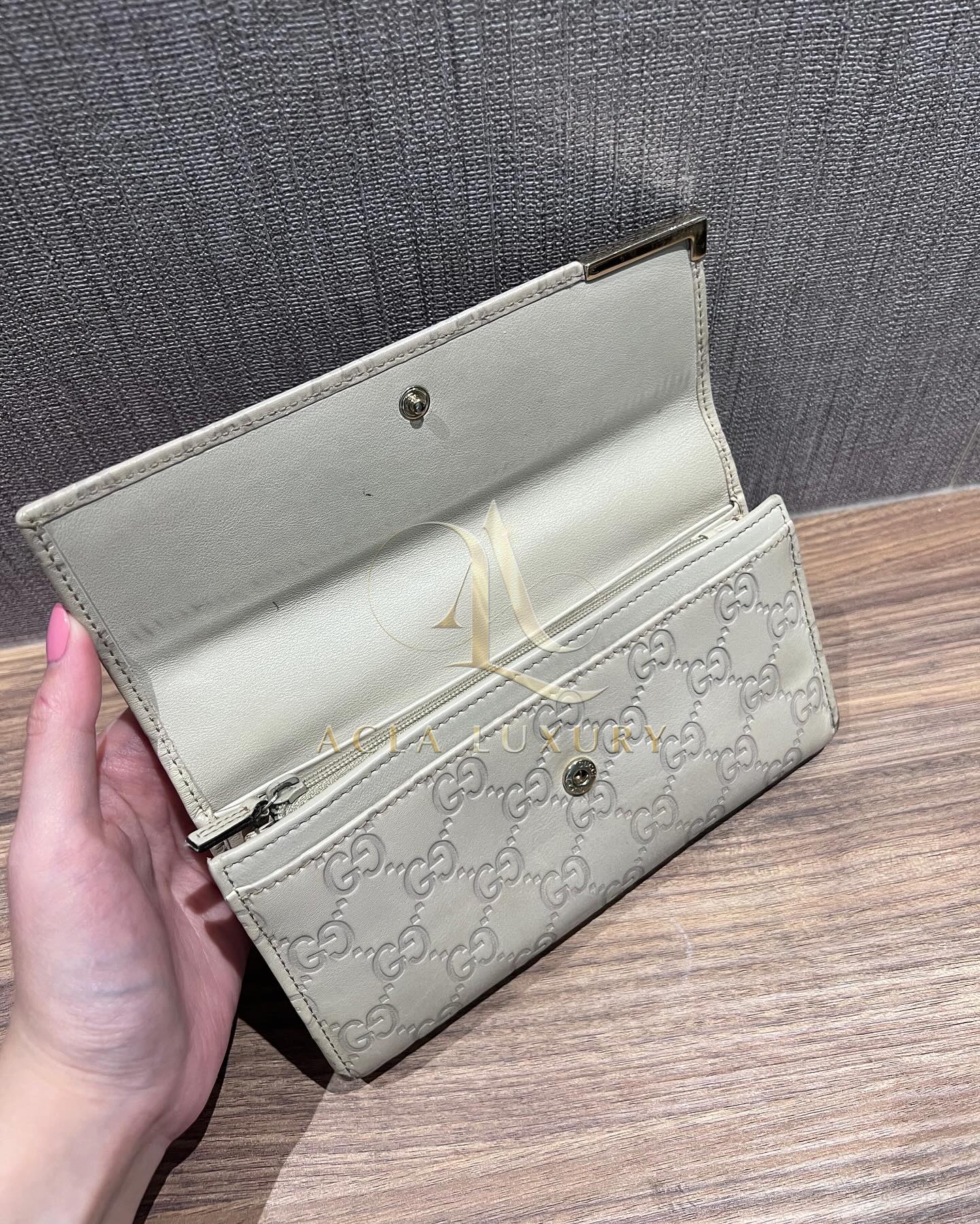 Gucci Shima Line Beige Long Wallet