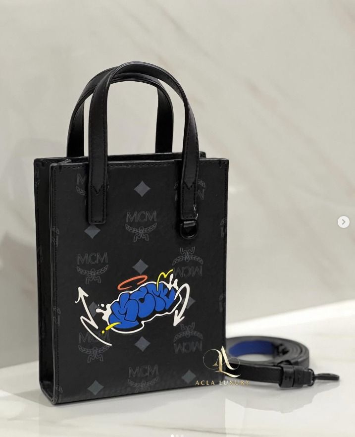 MCM X-Mini Haru, Henry, Kaiser Aren Tote in Visetos Black limited edition