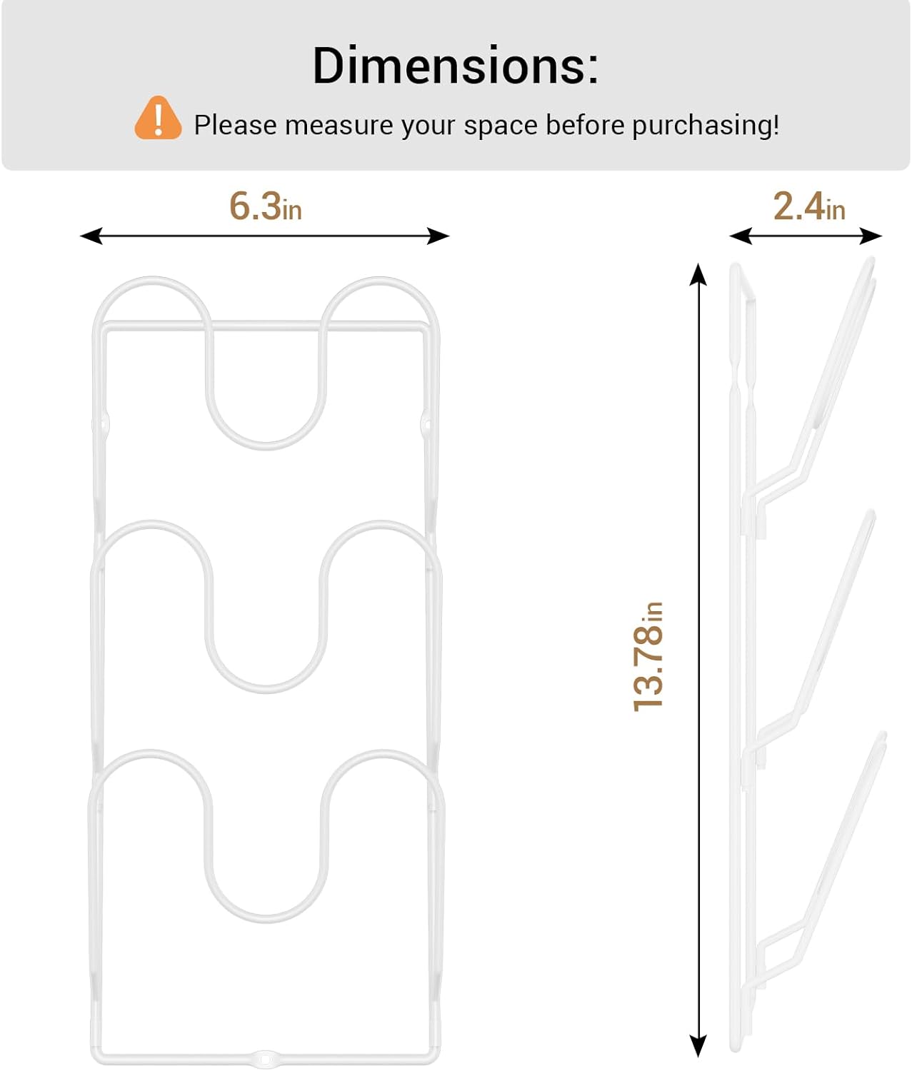 Wall-Mounted Pot Lid Organizer Rack 