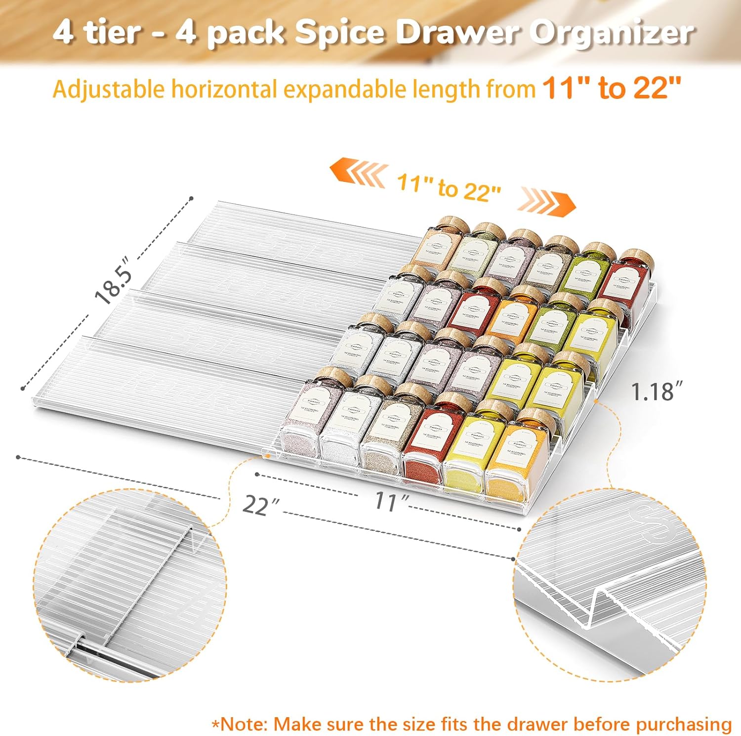 Spice Drawer Organizer