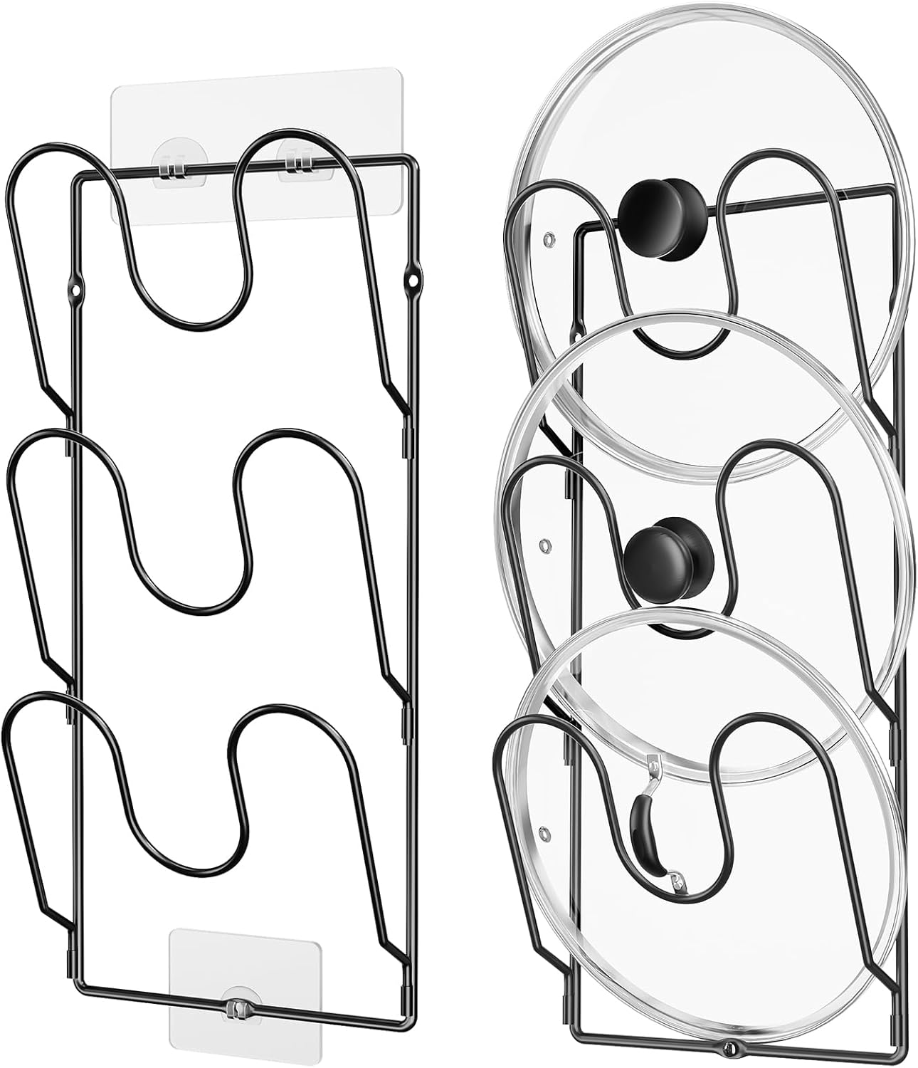 Wall-Mounted Pot Lid Organizer Rack 