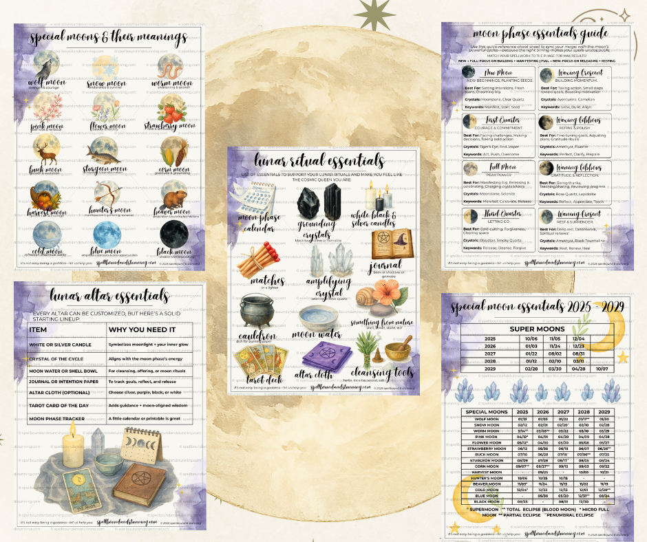 Lunar Magic Cheat Sheet Bundle (Printable PDF)