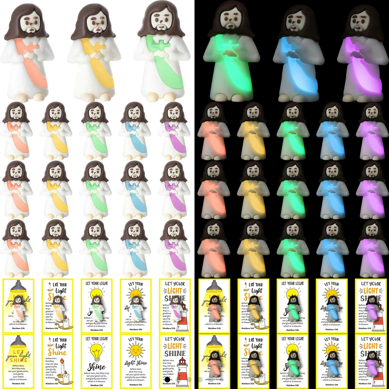 Glow in the dark Jesus figurines