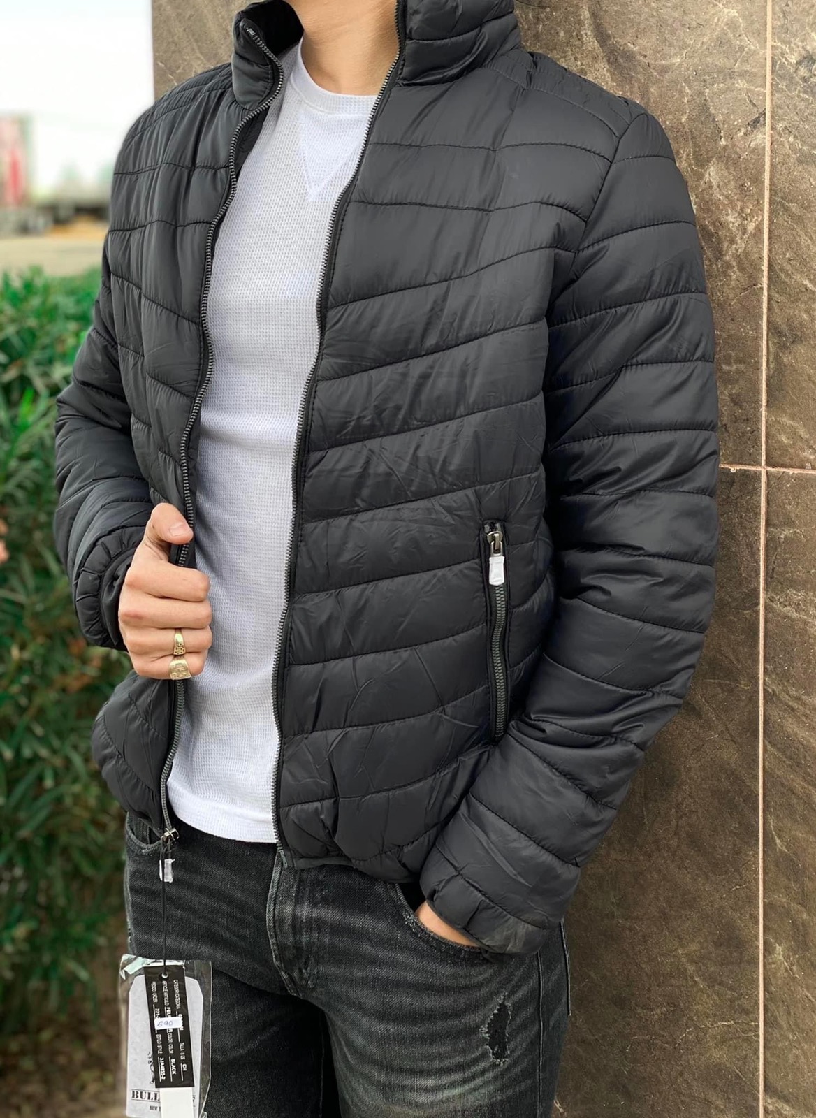 Chaqueta acolchada negra