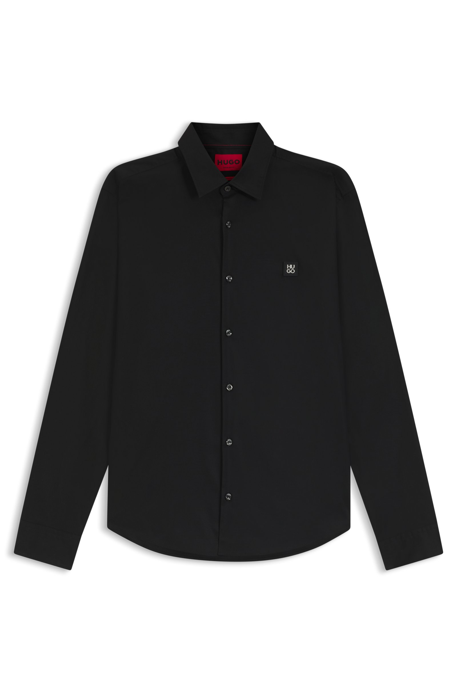 Camisa negra de manga larga hugo