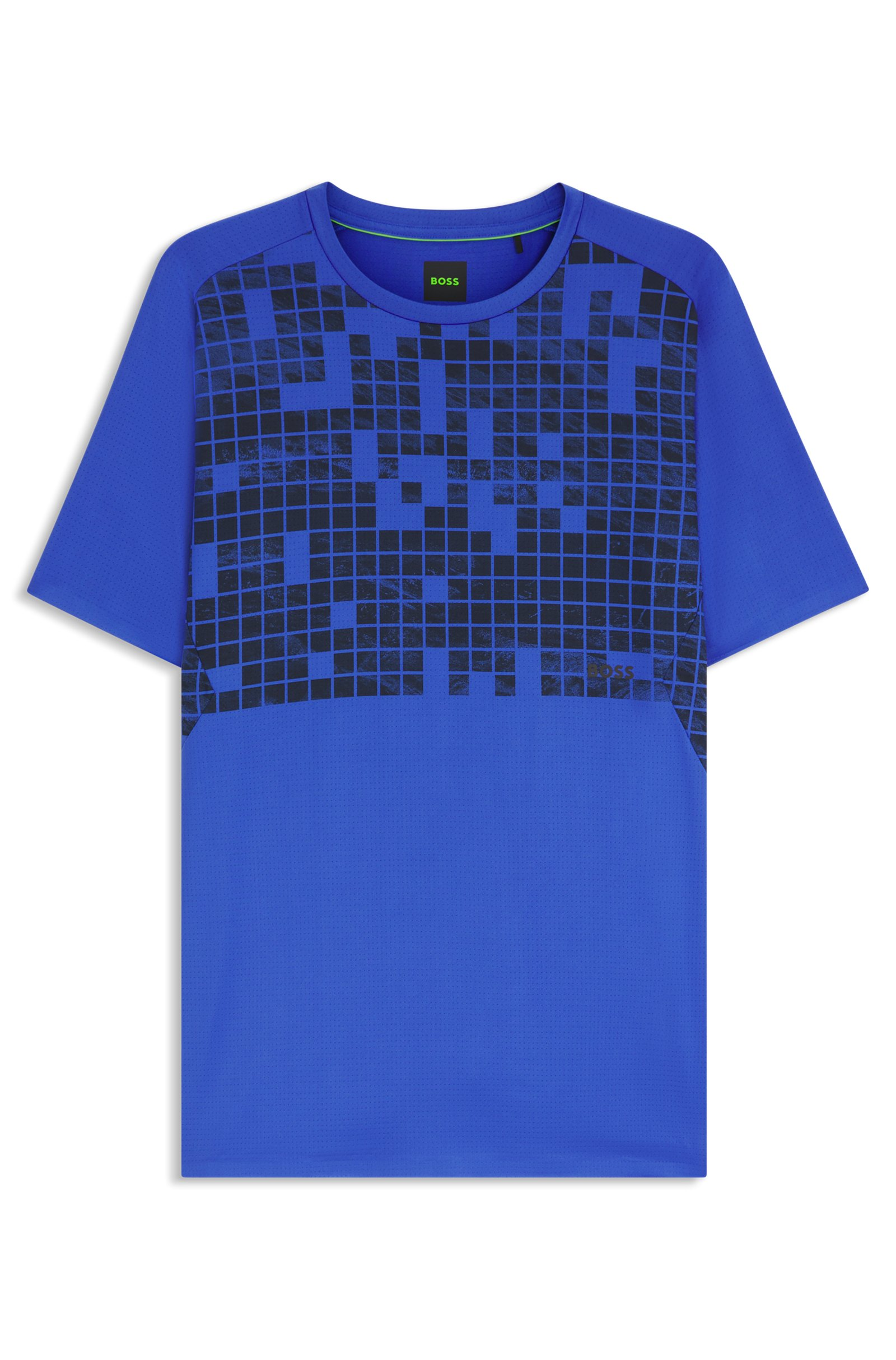 Camiseta HUGO azul con diseño pixelado