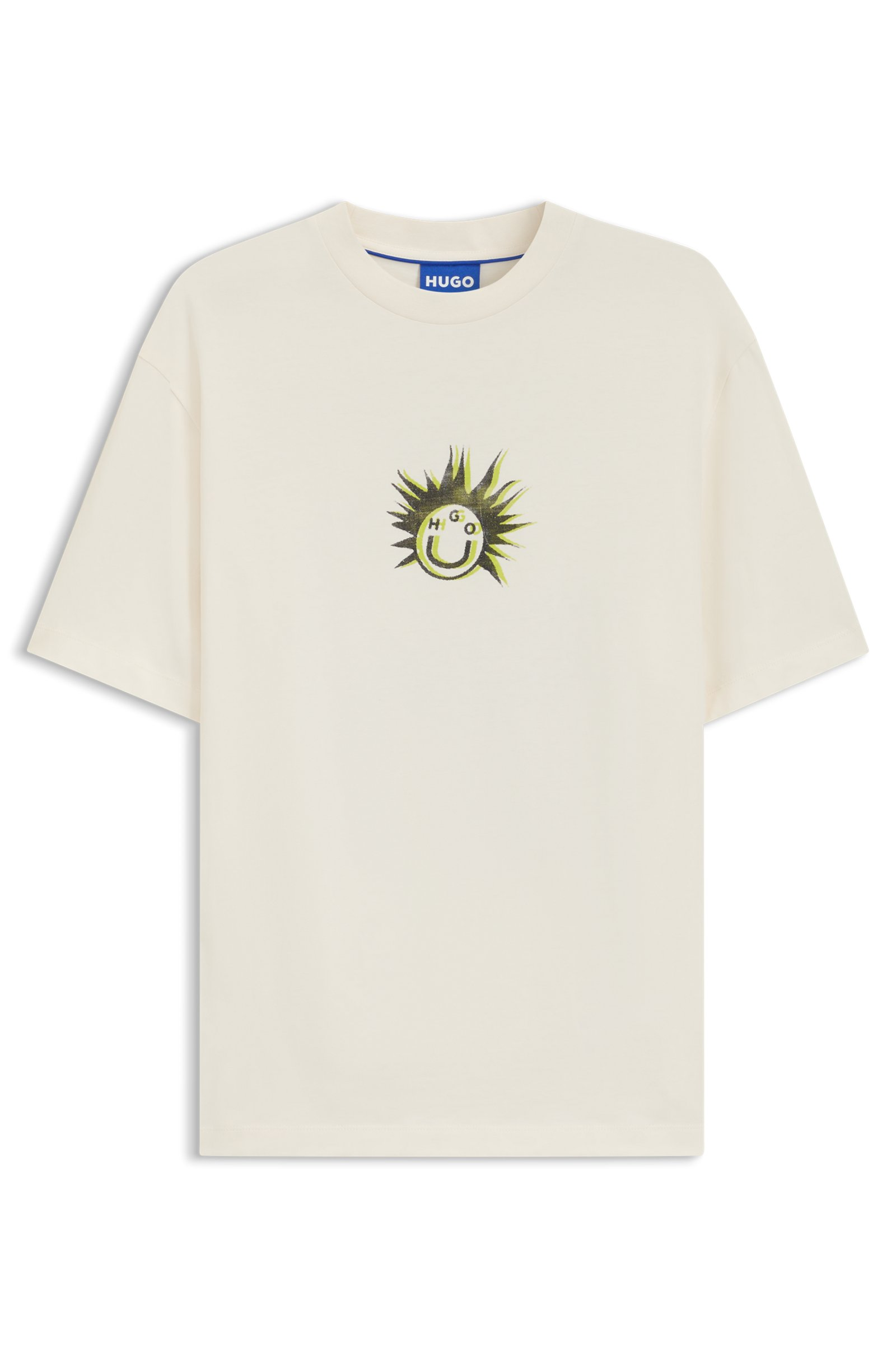 Camiseta blanca HUGO con estampado único