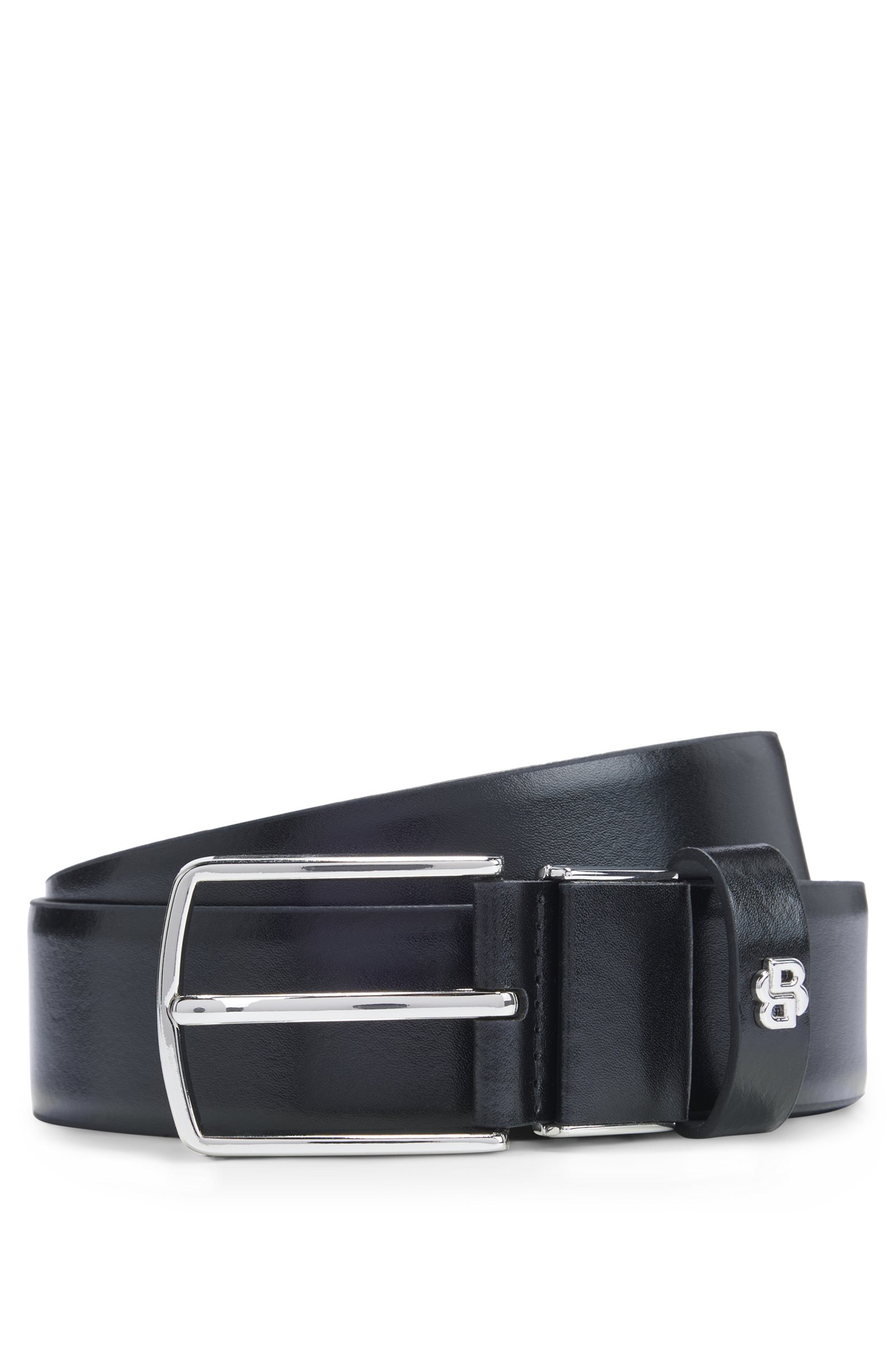 Cinturón de cuero negro BOSS