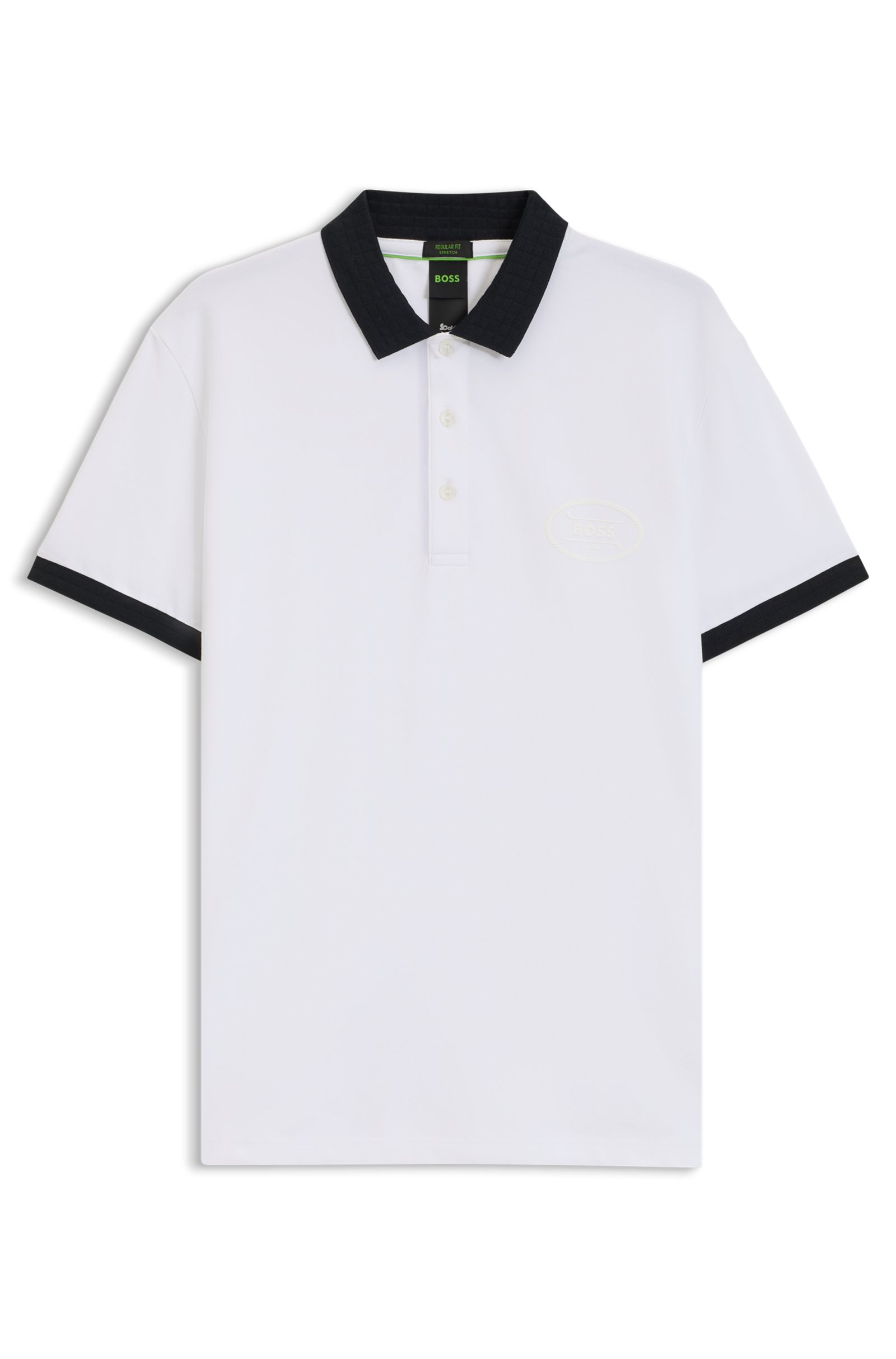Camisa tipo polo negra BOSS