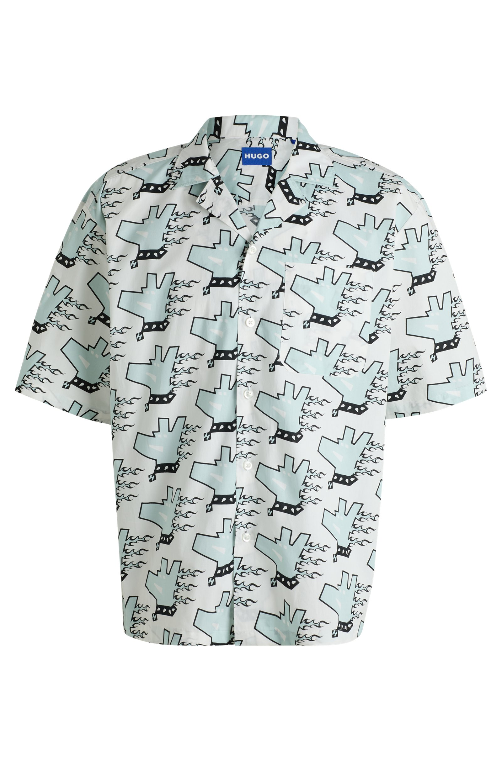 Camisa estampada de manga corta Hugo