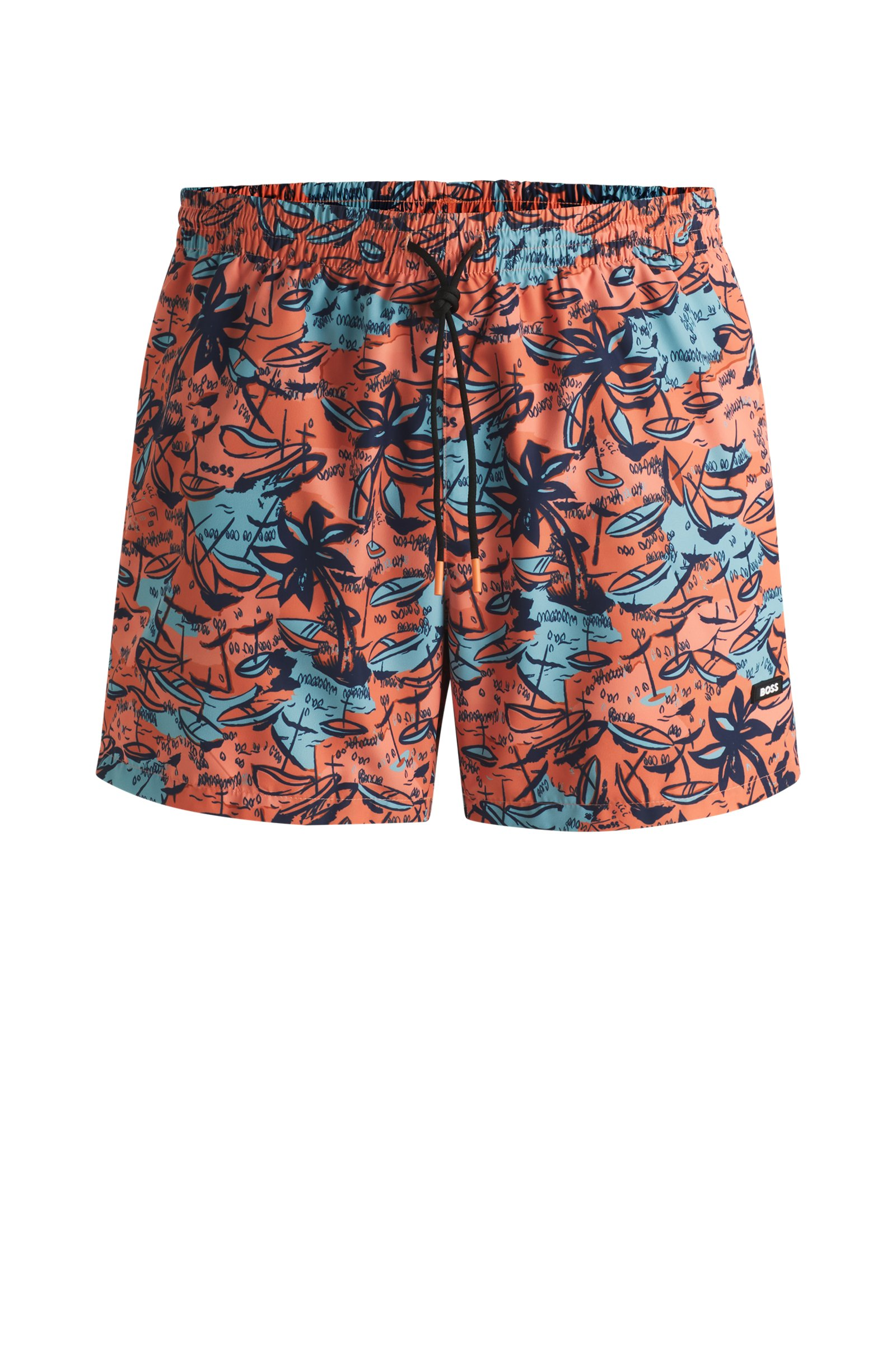 Short de baño estampado tropical BOSS