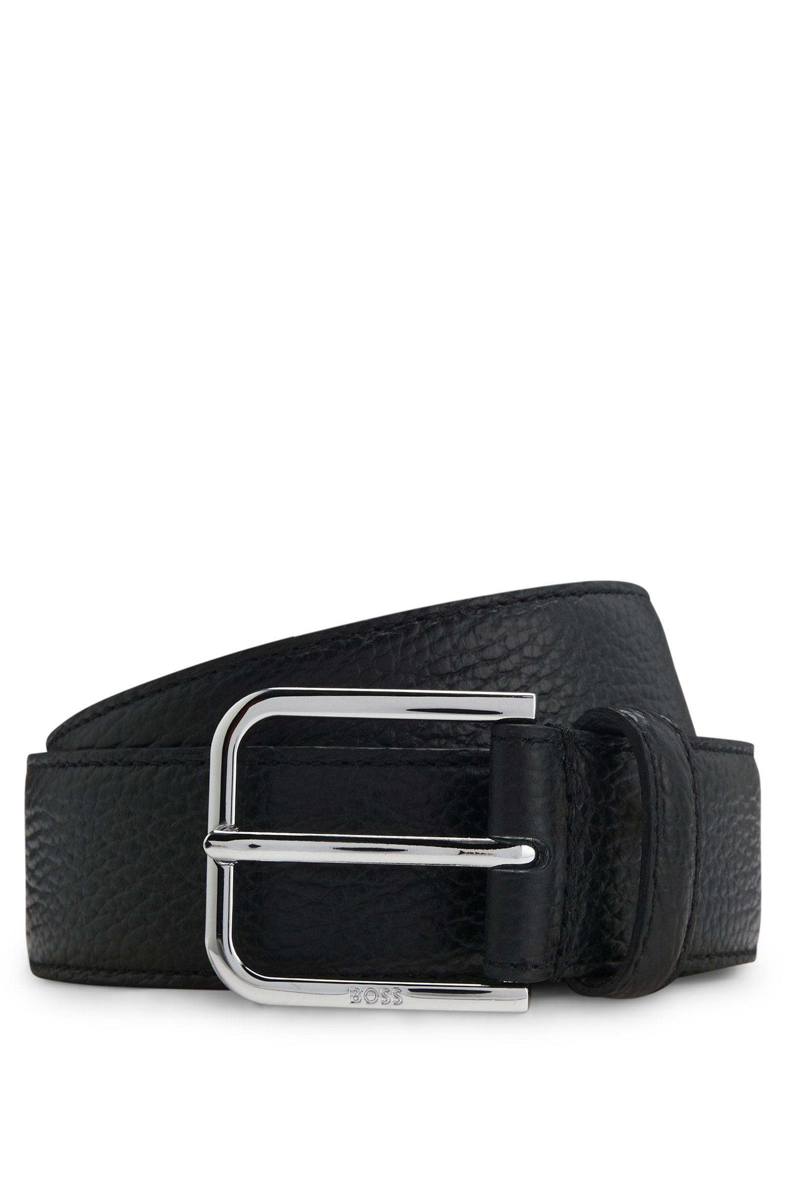 Cinturón de cuero negro BOSS