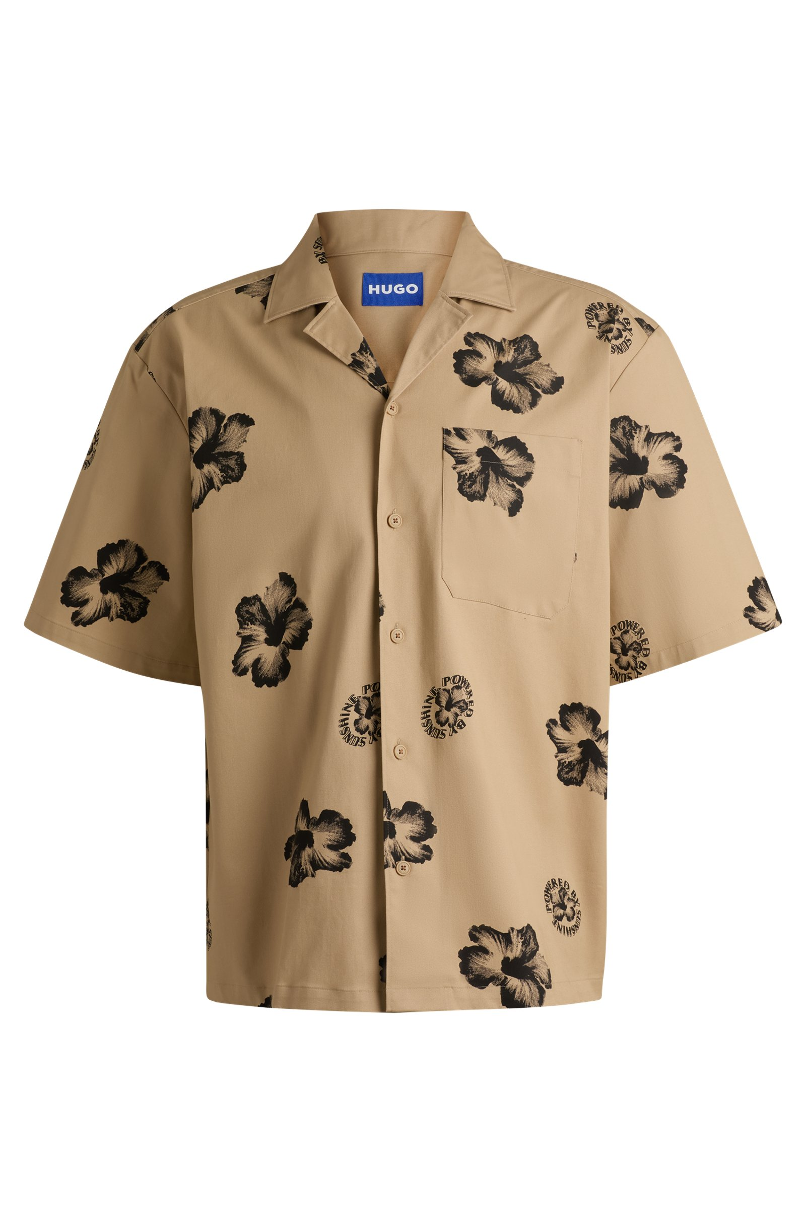 Camisa beige estampada HUGO