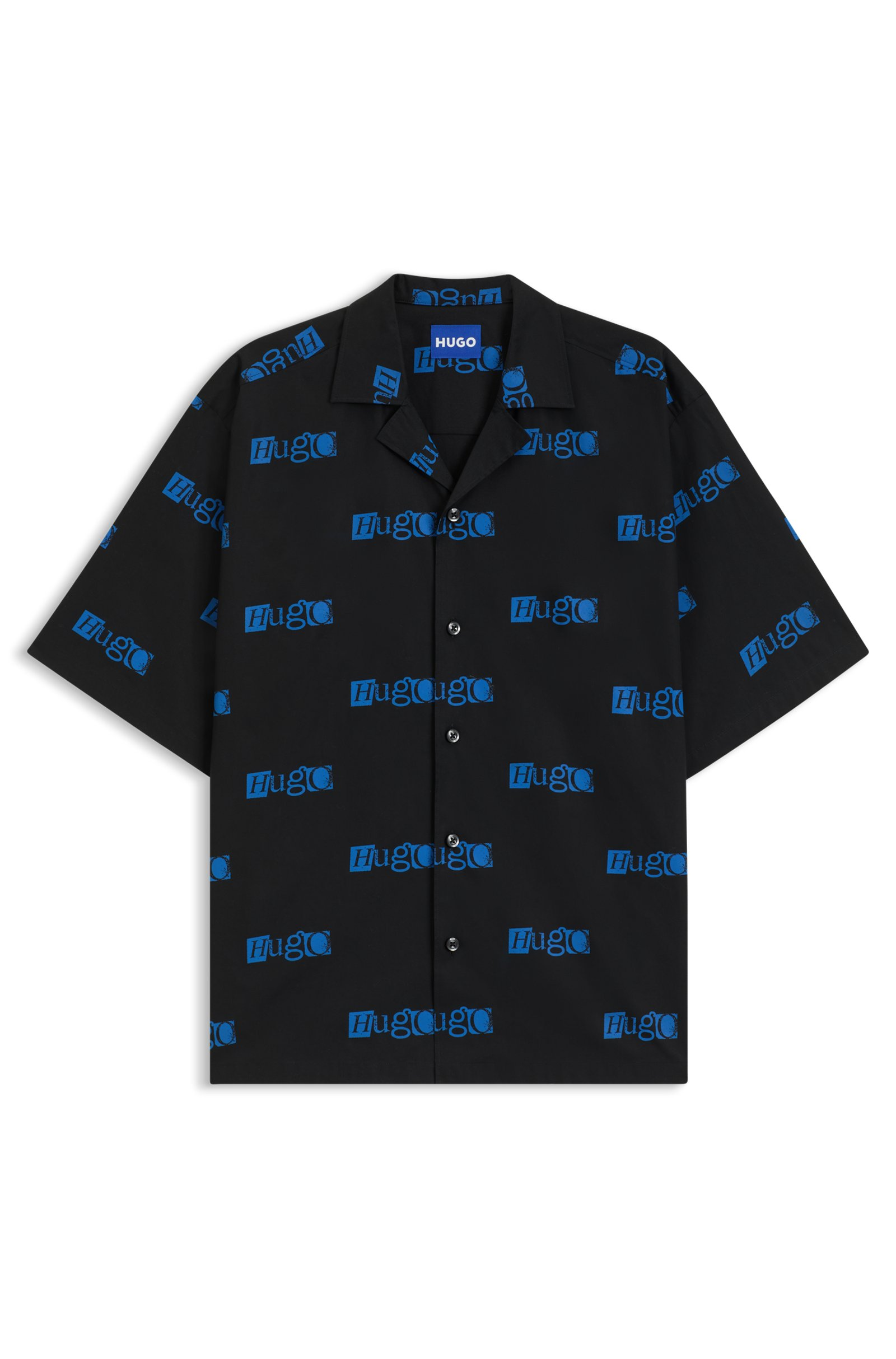 Camisa negra estampada