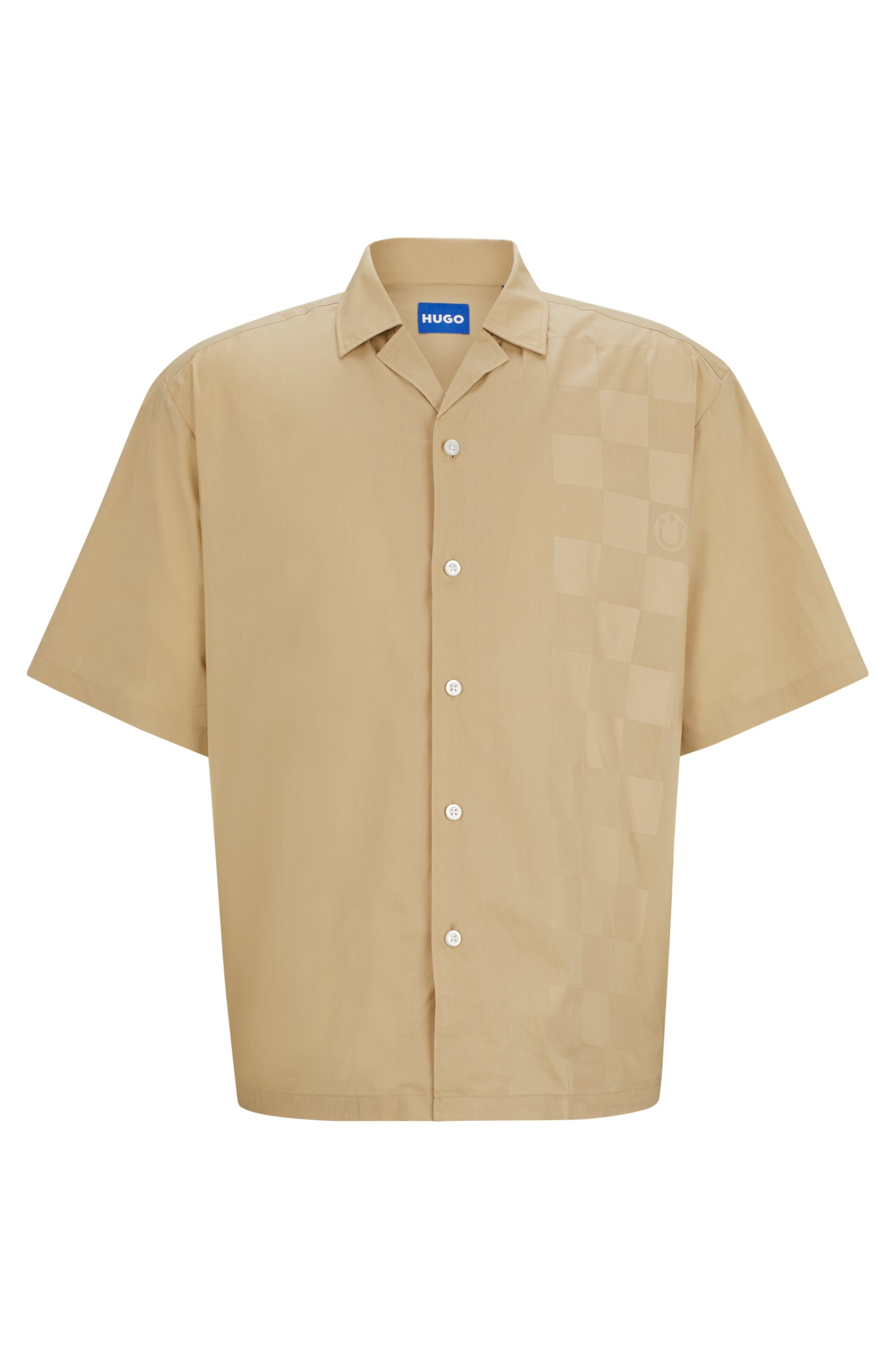 Camisa Hugo beige de manga corta