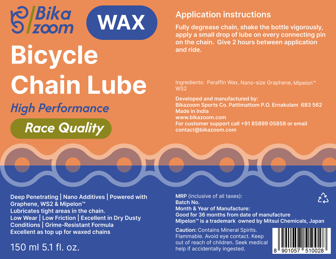 Bikazoom WAX Chain Lube | 150 ml 