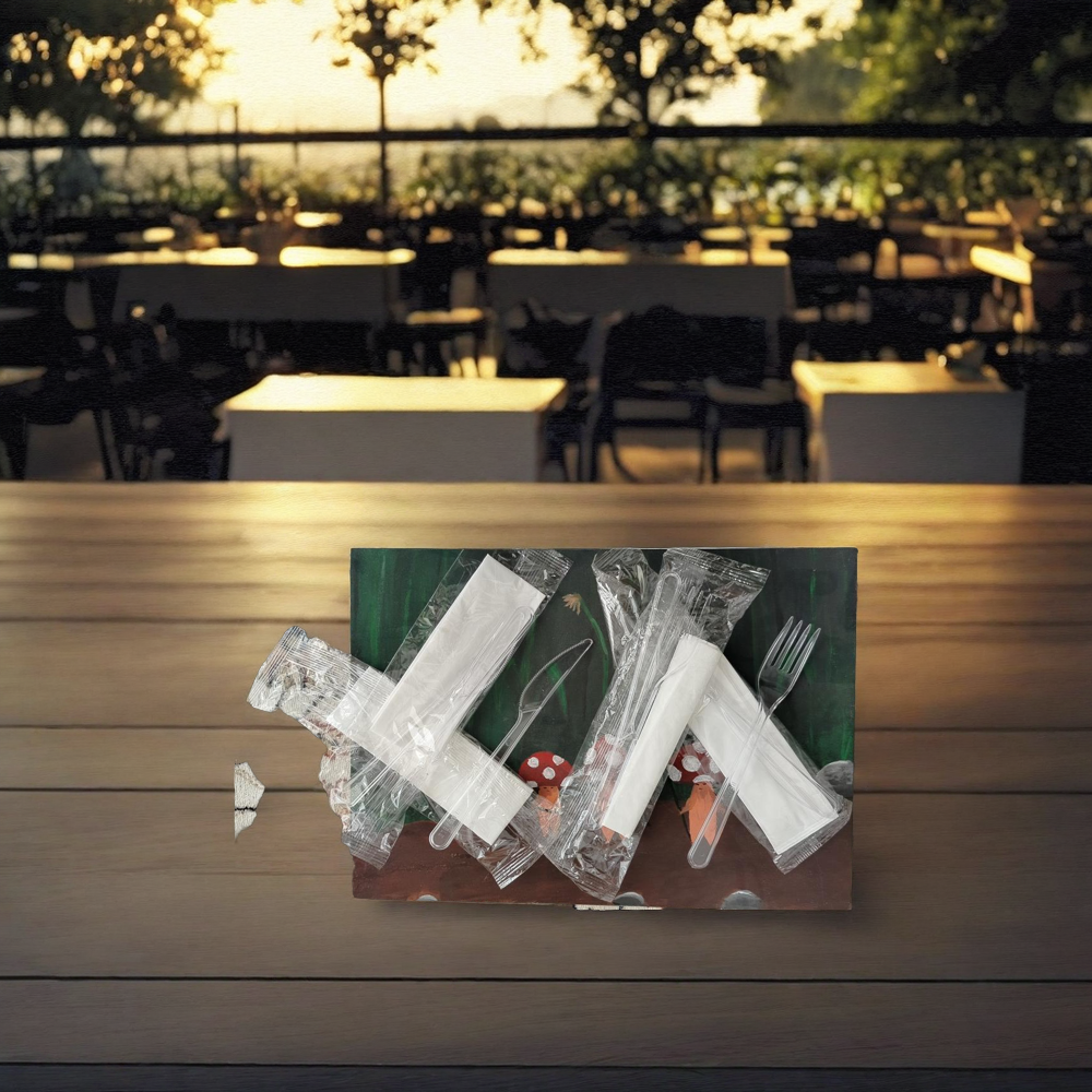 Plastik Çatal, Bıçak ,Peçete, 3 bir Seti 100 adet 