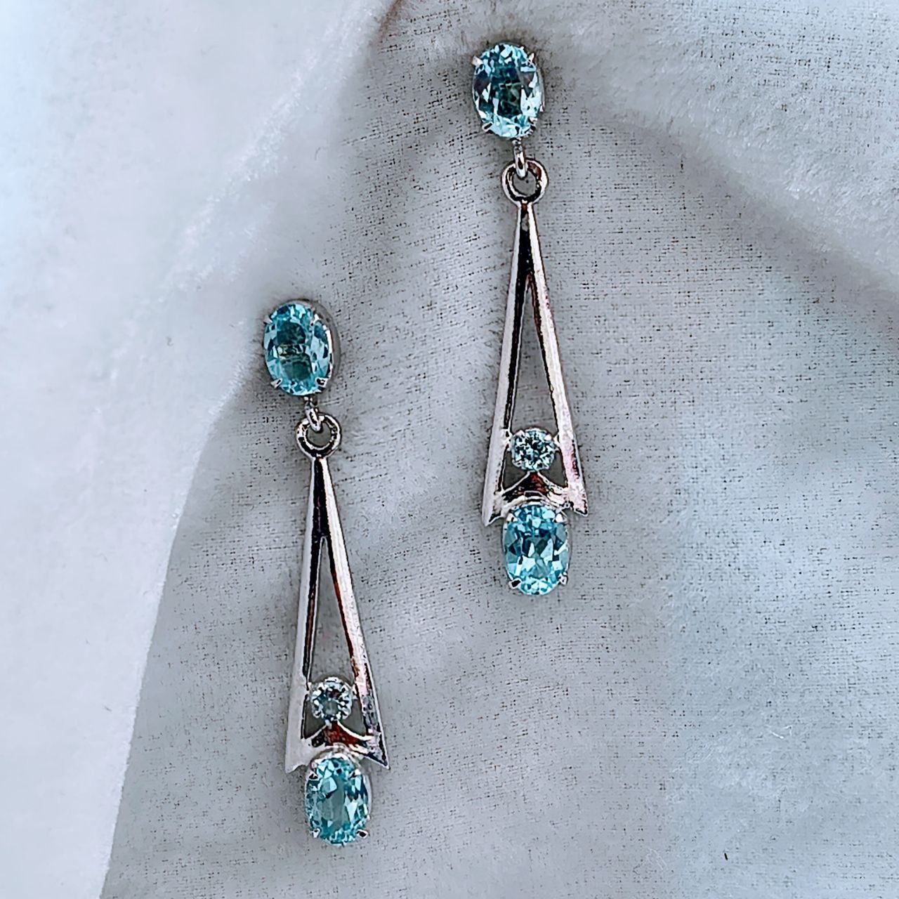 Elegant Blue Topaz Earrings