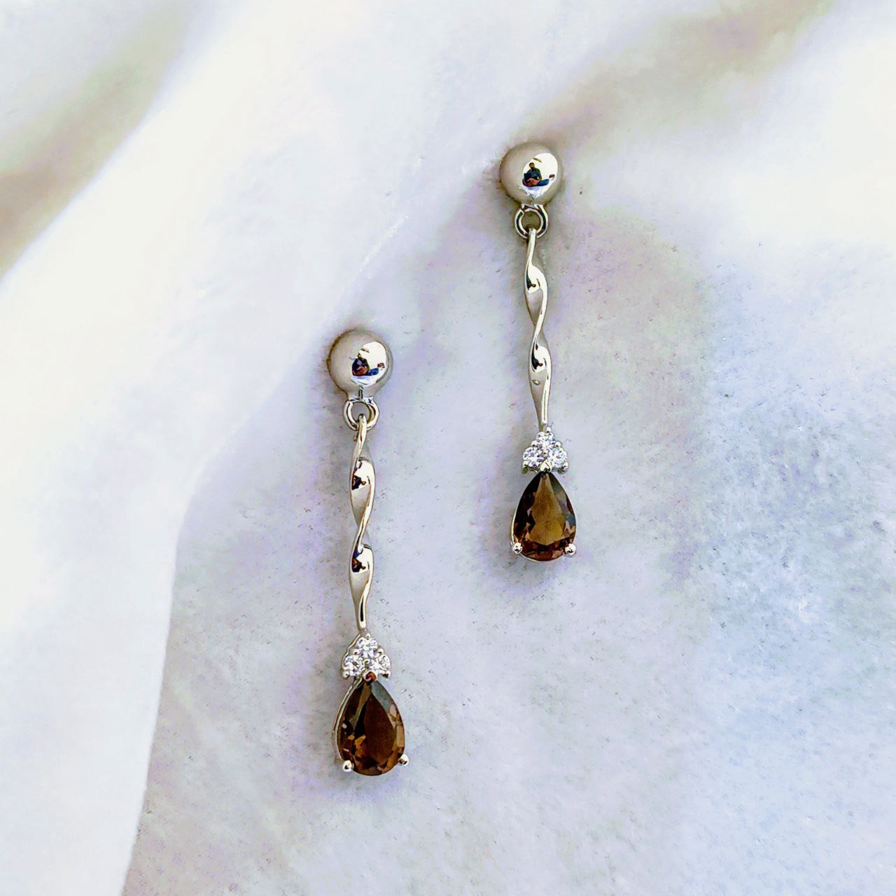 Elegant Smoky Topaz Earrings