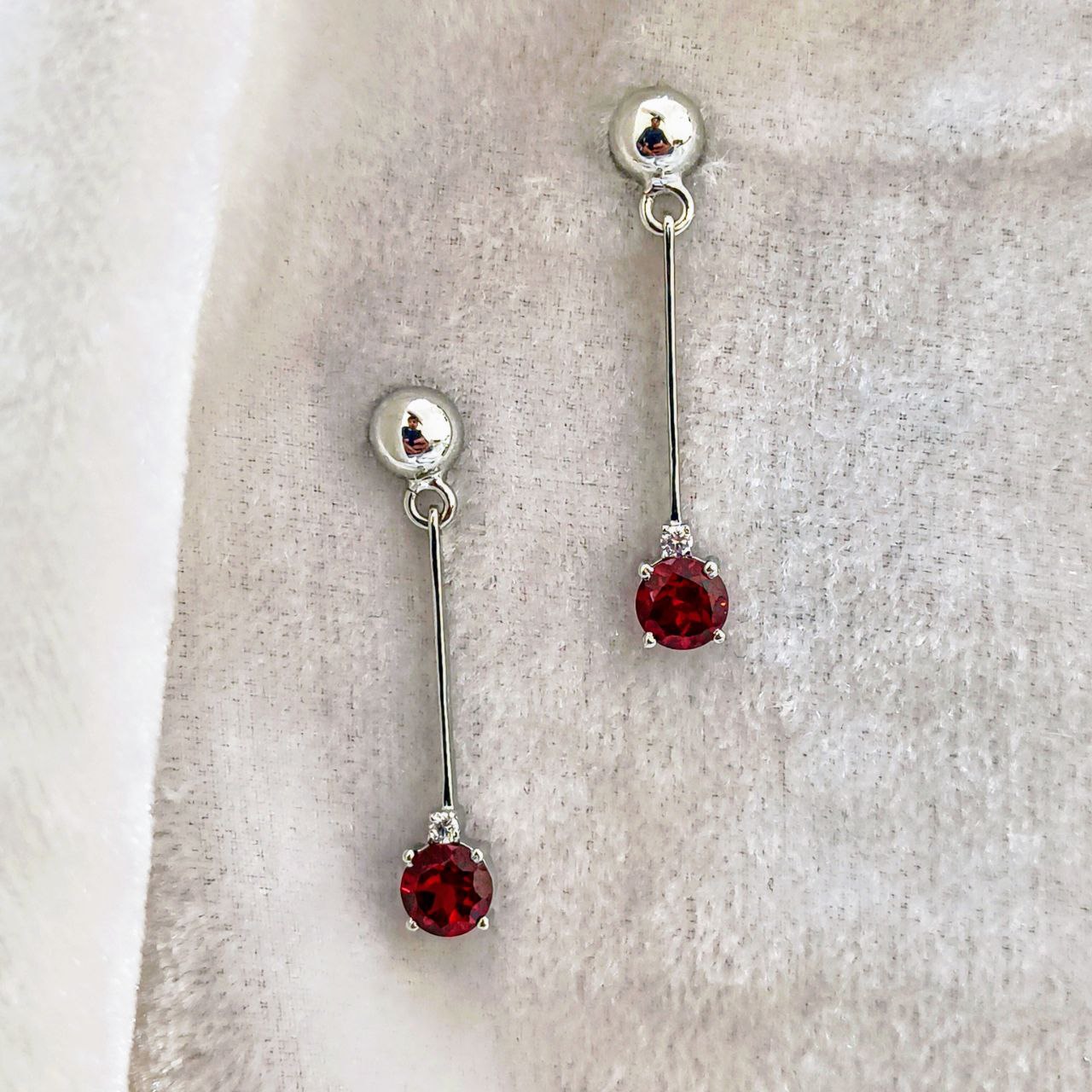 Elegant Red Garnet Earrings