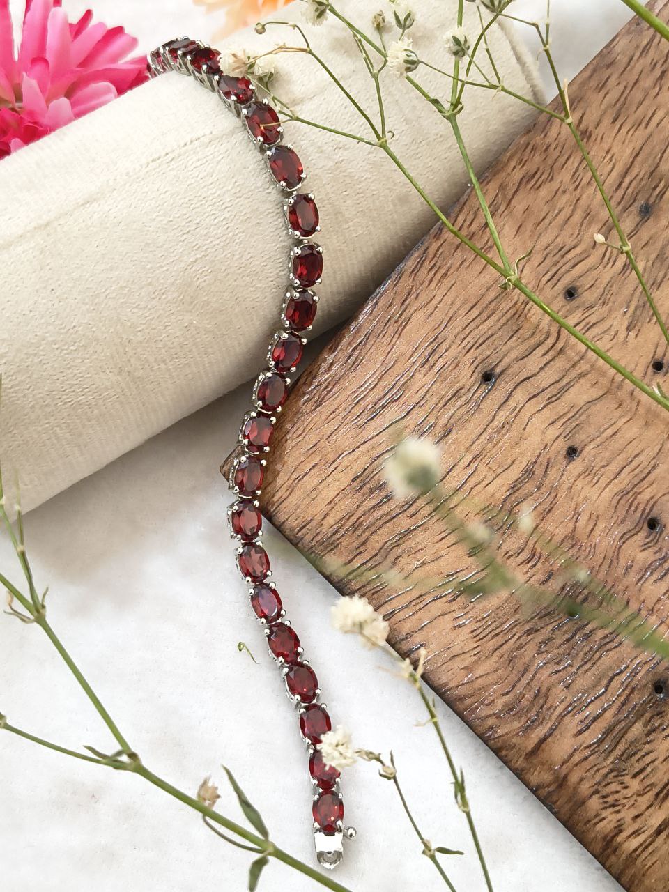 Elegant Red Garnet Bracelet