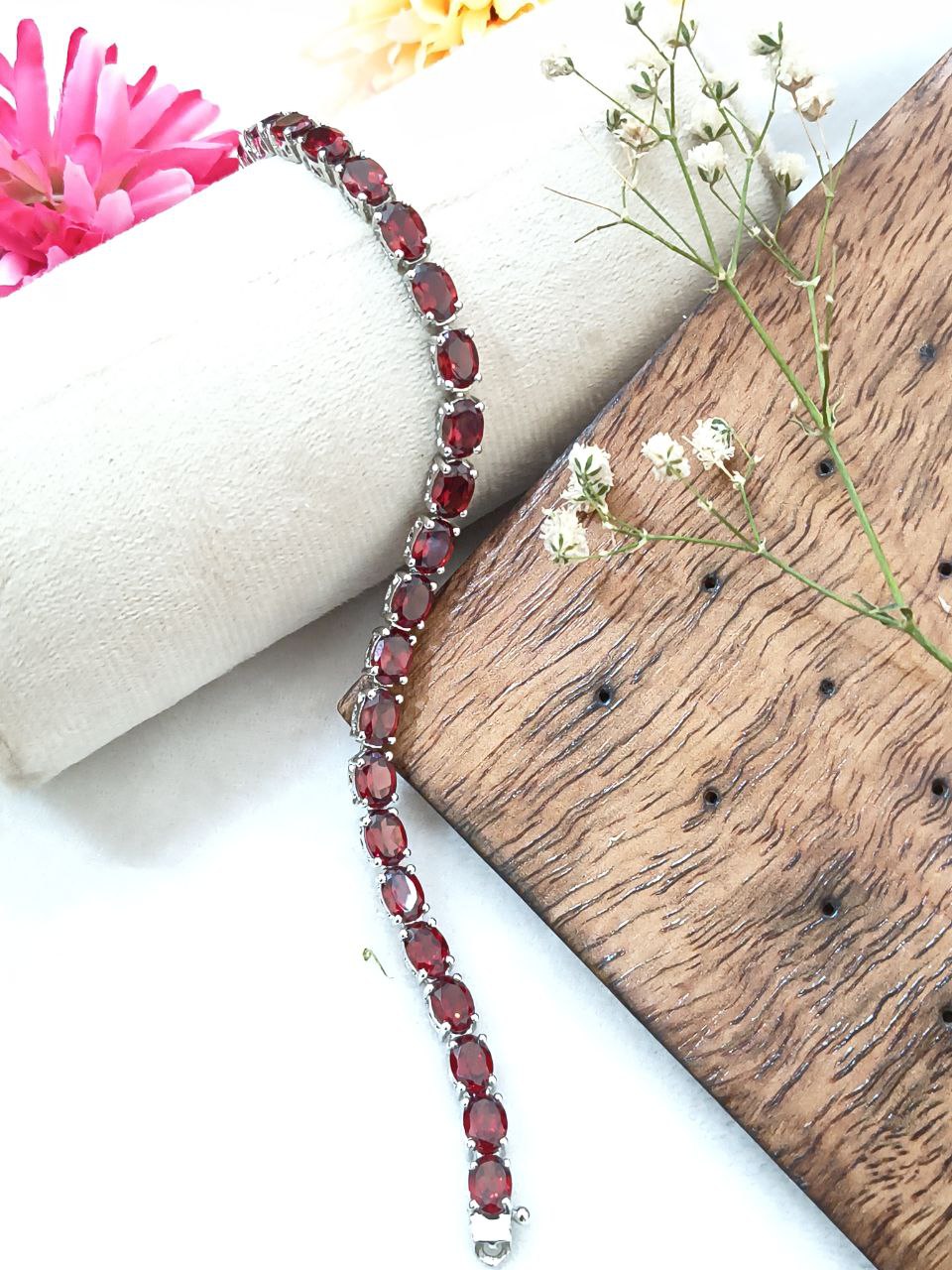 Elegant Red Garnet Bracelet