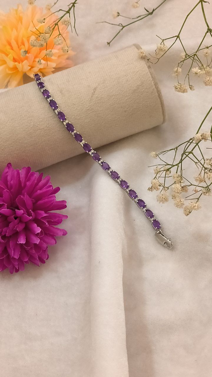 Elegant Purple Gemstone Bracelet