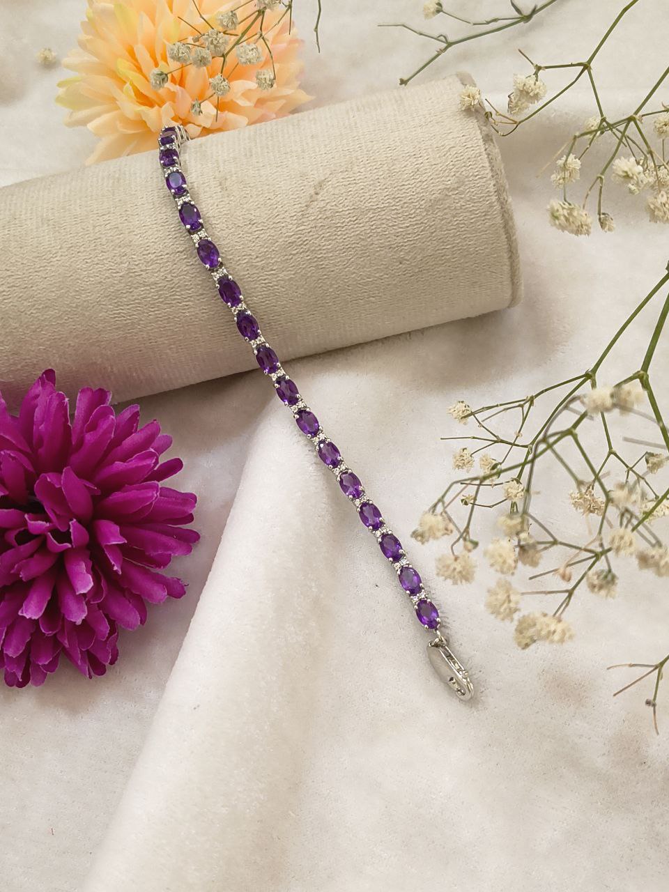 Elegant Purple Gemstone Bracelet