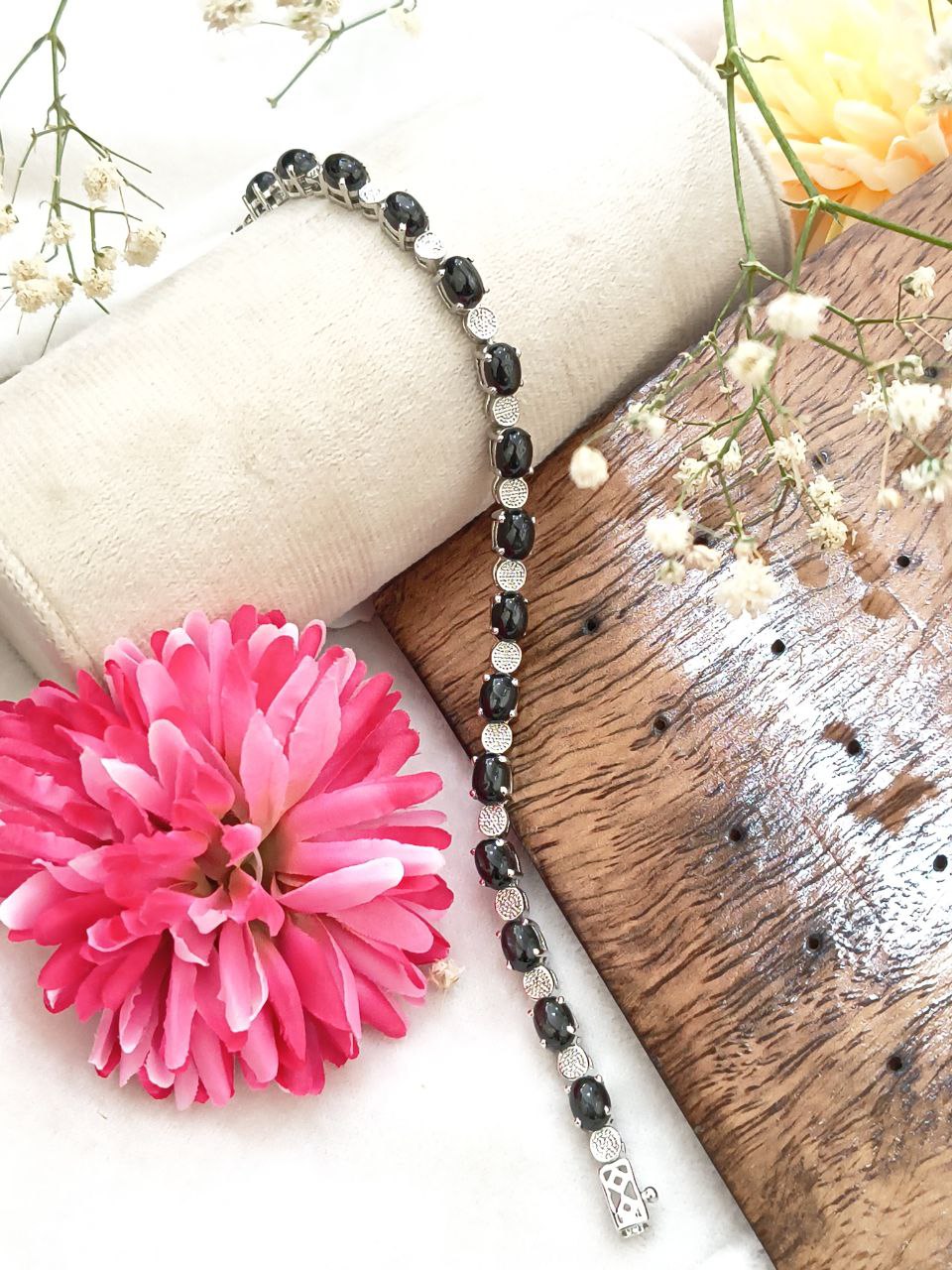 Elegant Black Opal Bracelet