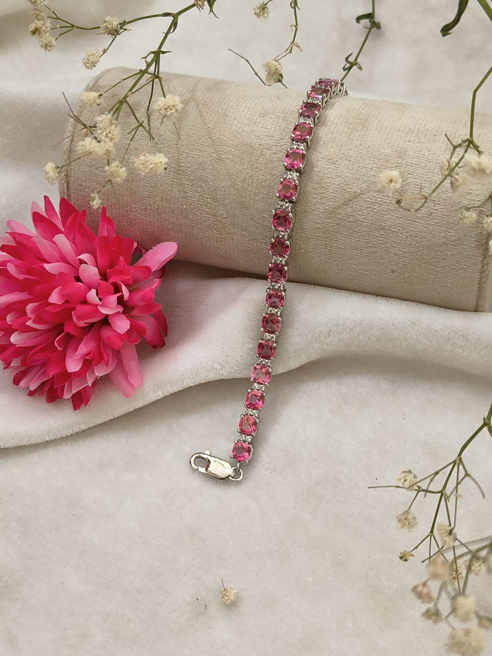 Elegant Pink Ruby Bracelet