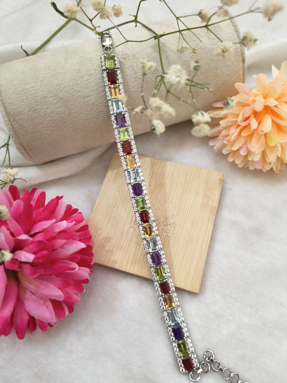 Multi-colored Gemstone Bracelet