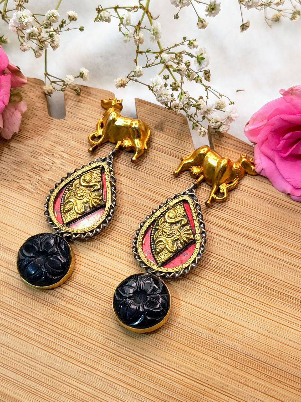 Traditional Gold-Plated Earrings