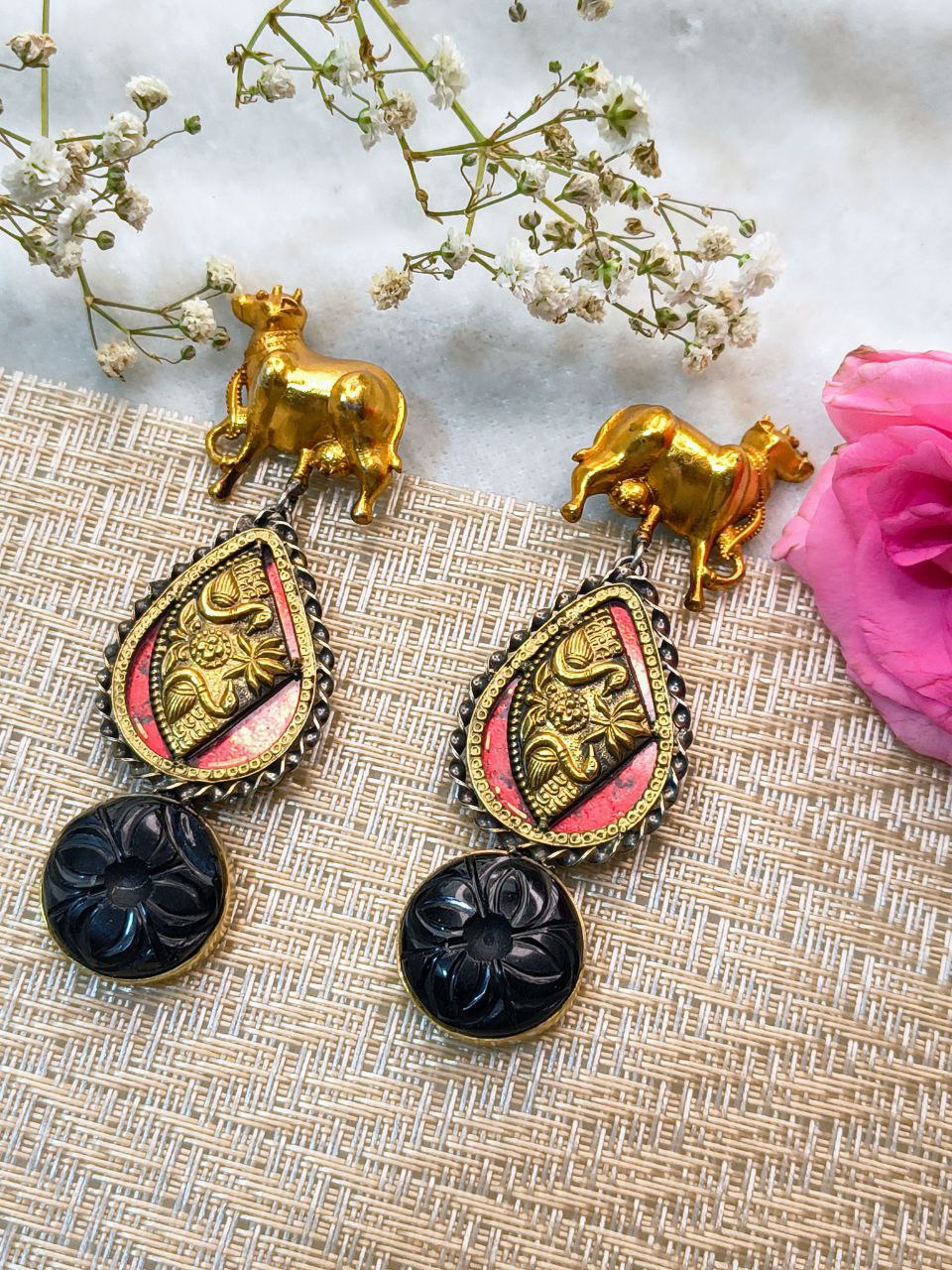 Traditional Gold-Plated Earrings