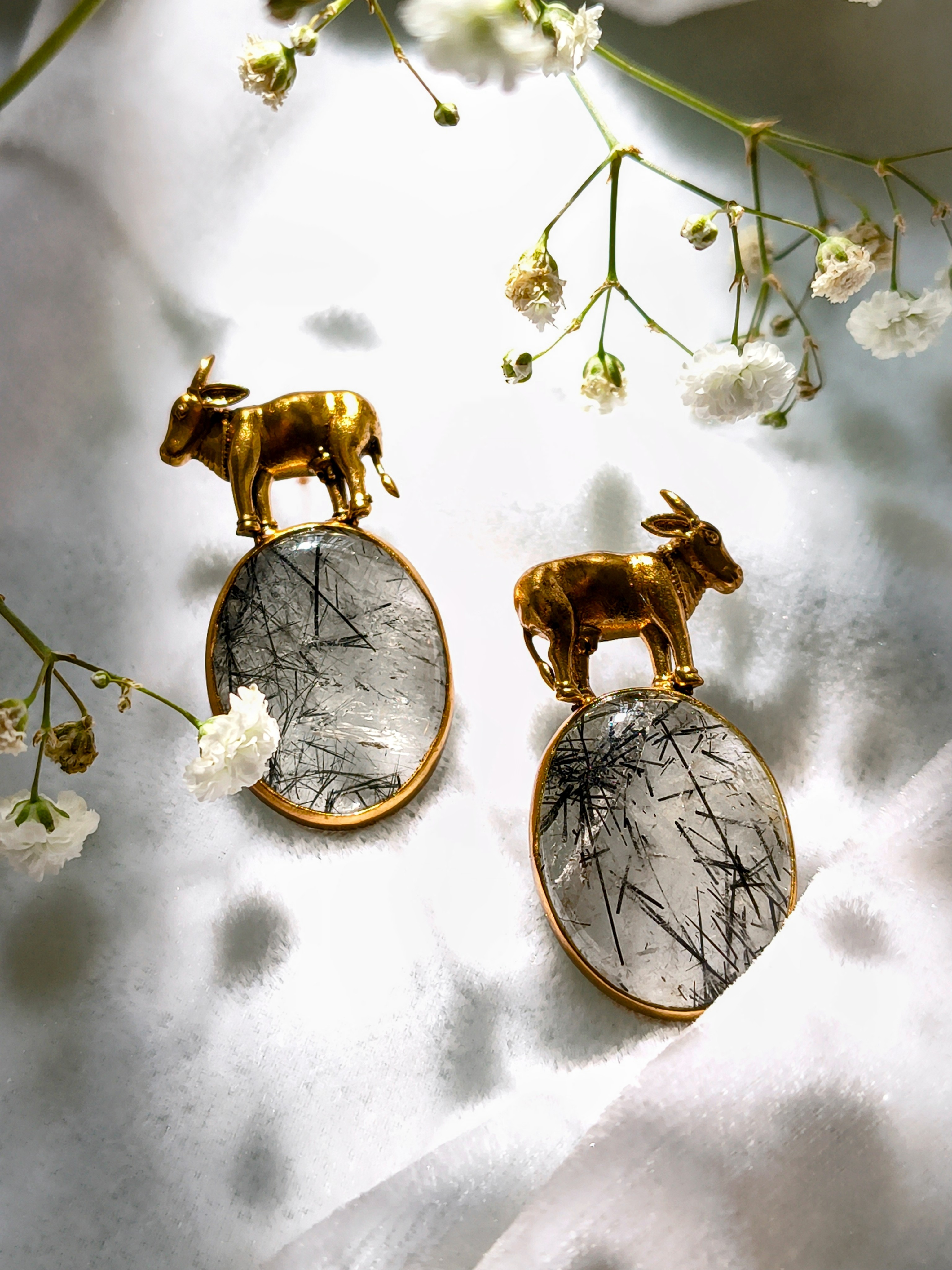 Black Rutile Earrings