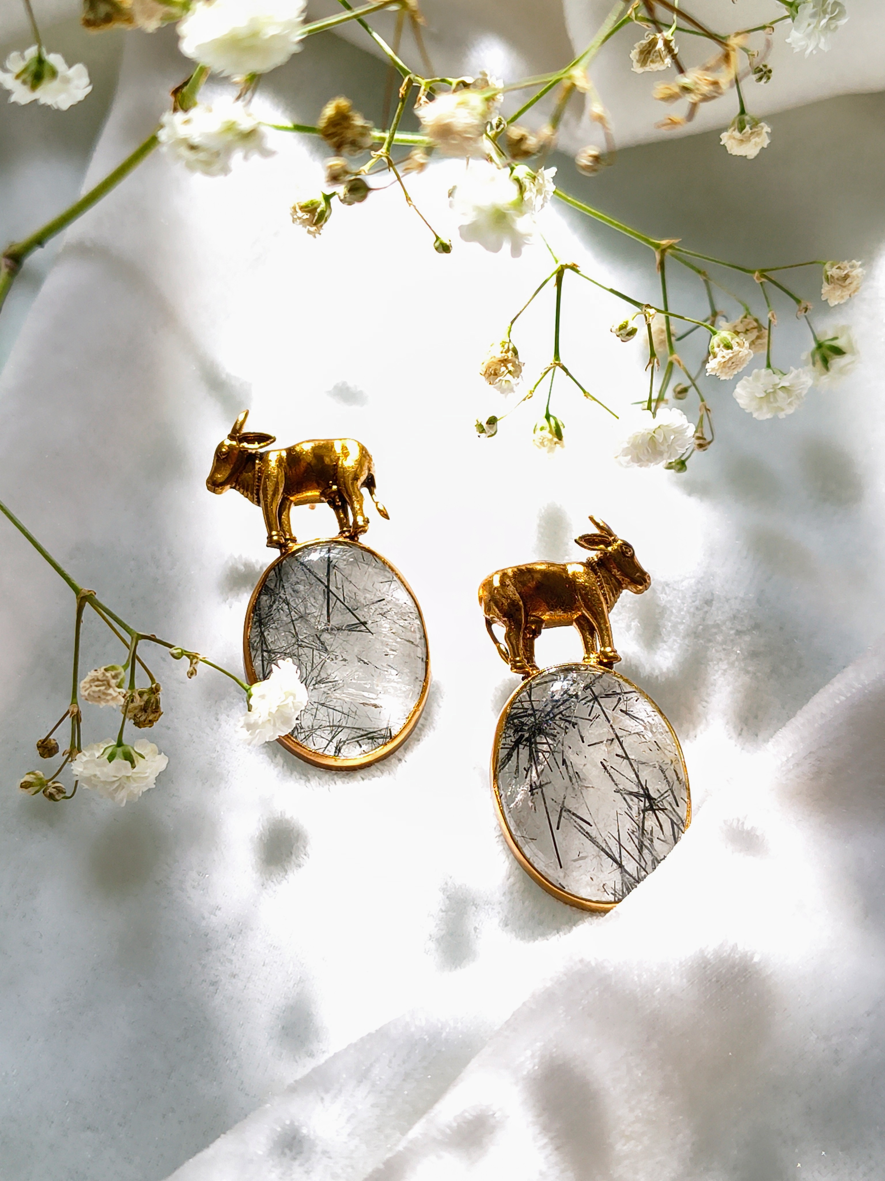 Black Rutile Earrings