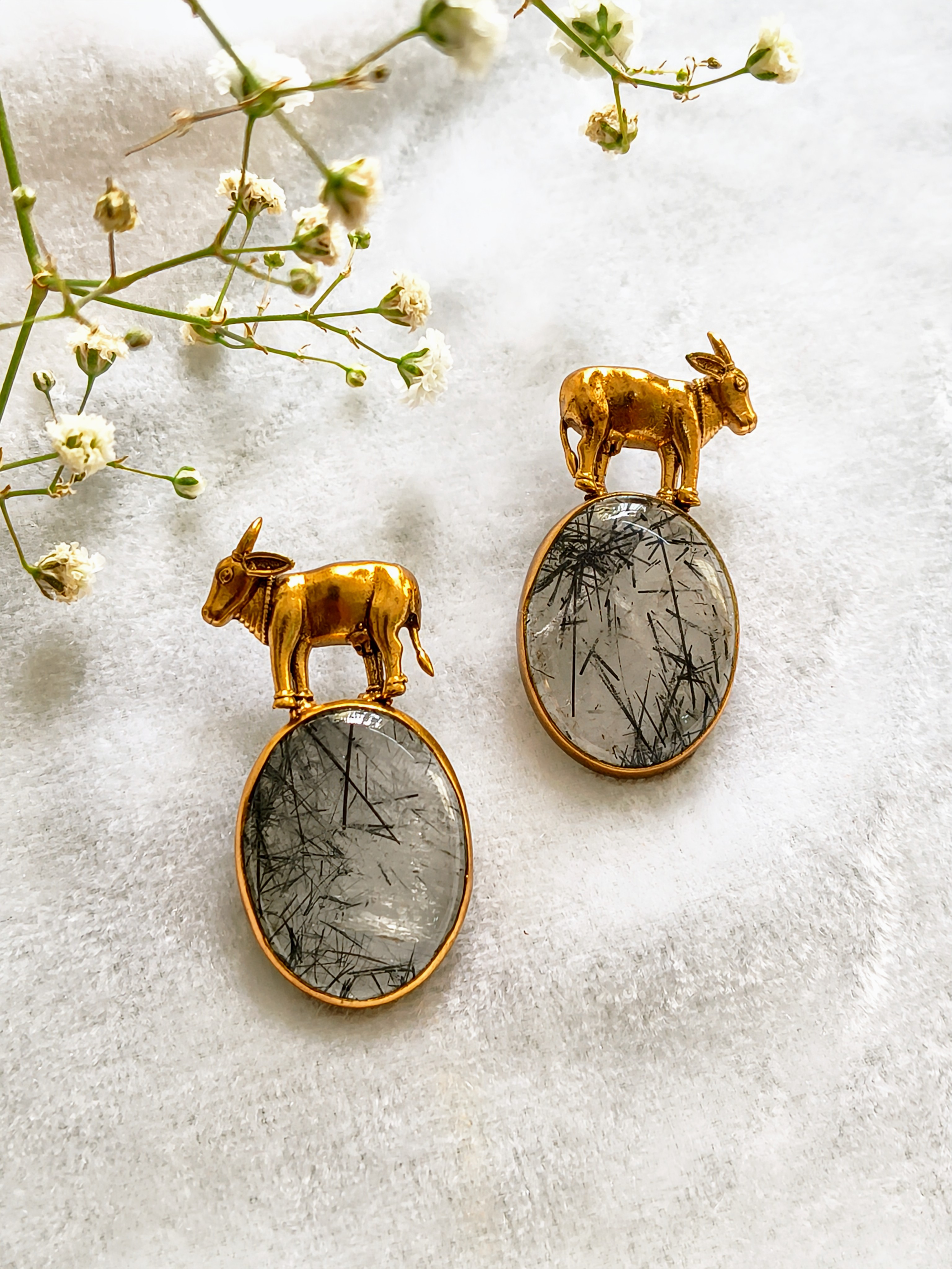 Black Rutile Earrings