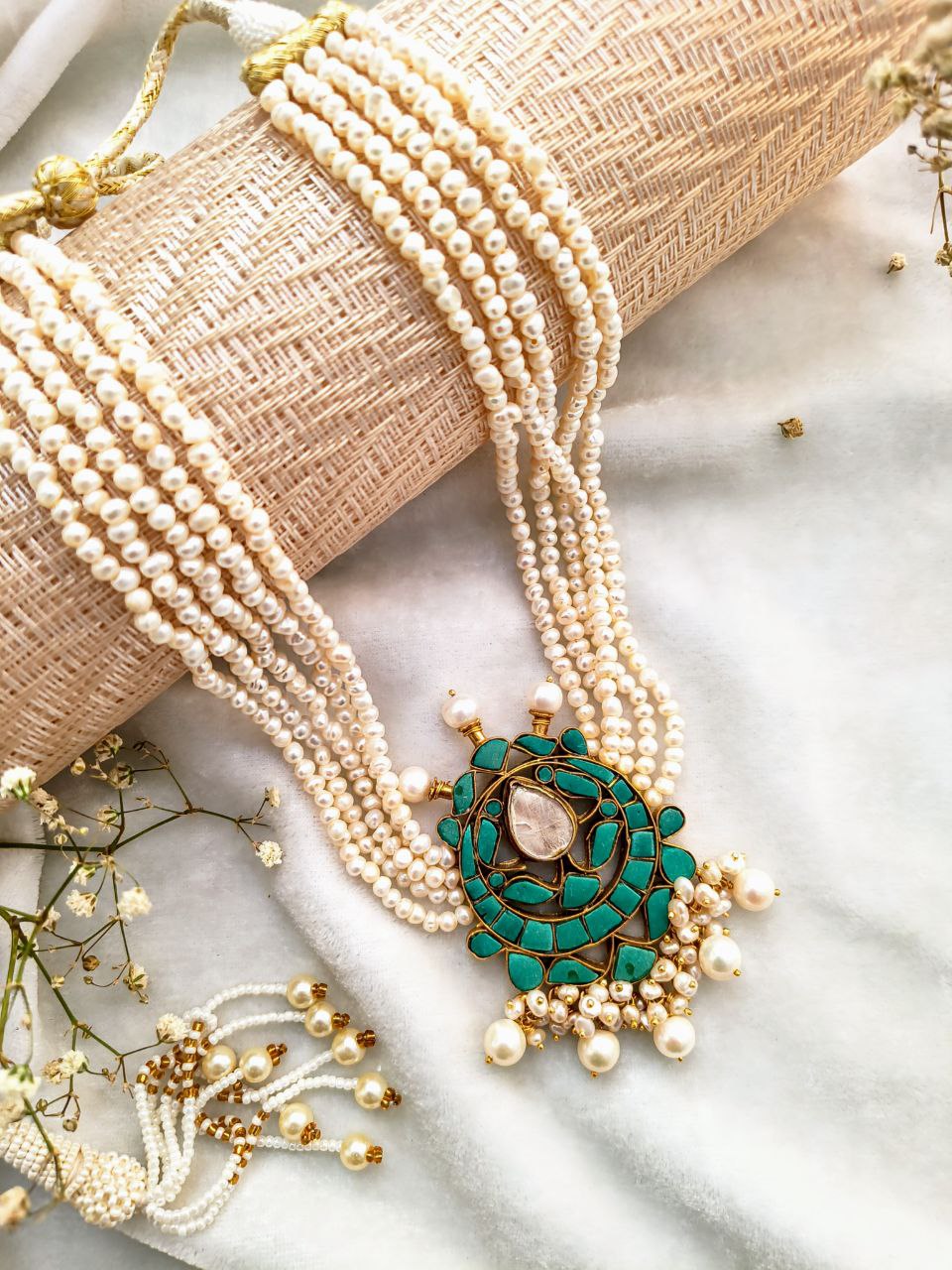 Pearl and Turquoise Kundan Necklace