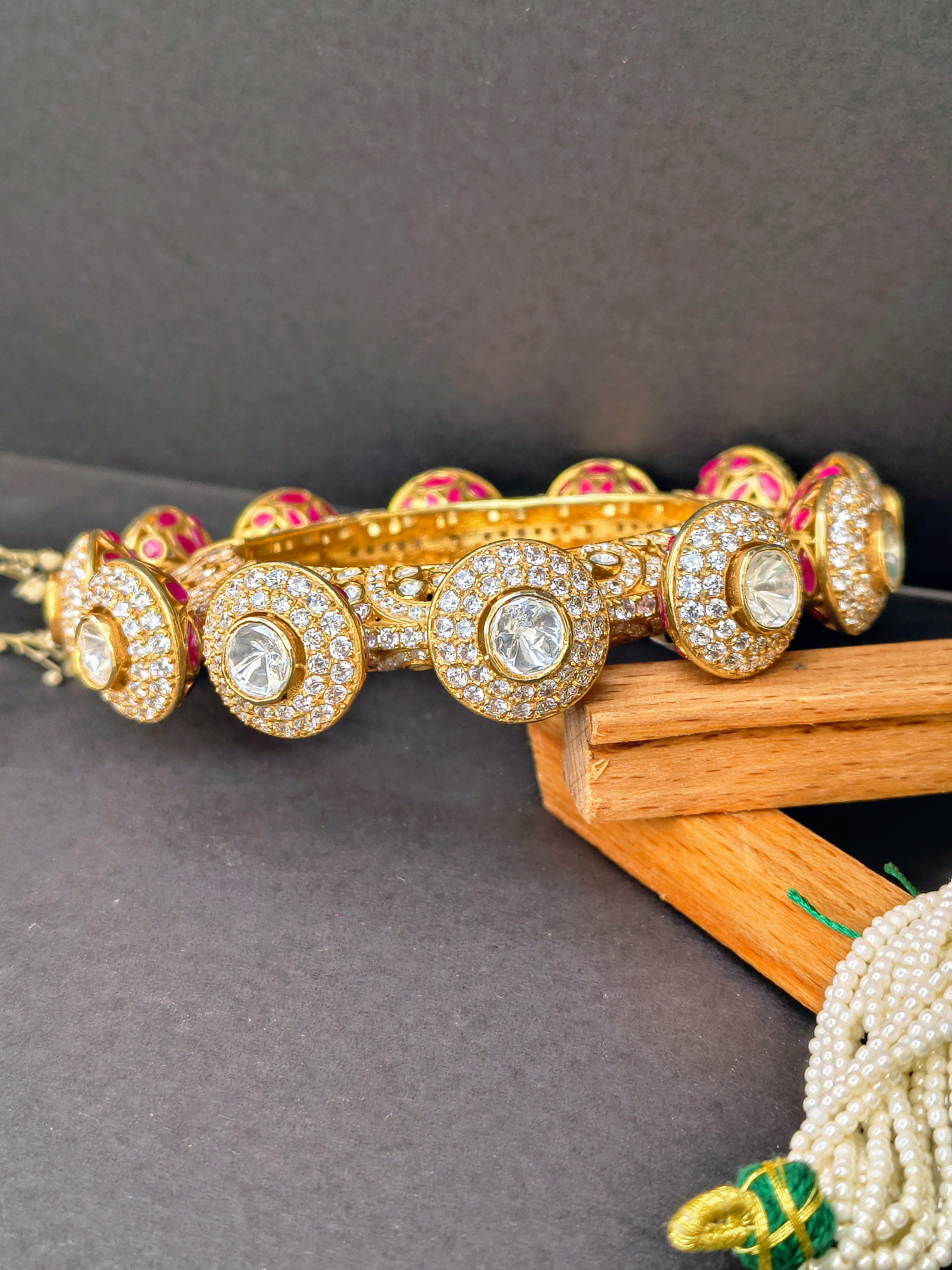 Royal Moissanite Polki Bangle