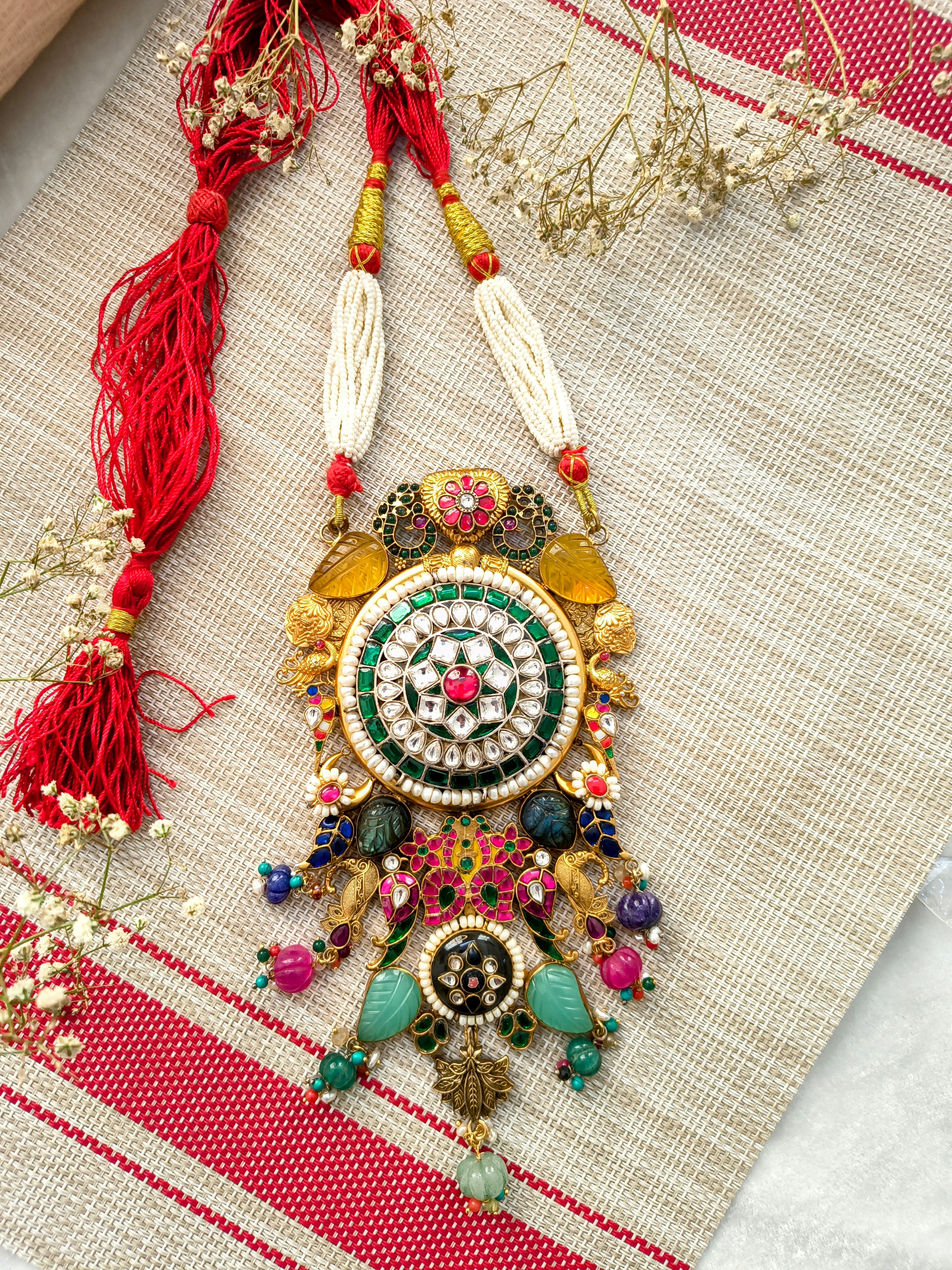 Fusion Pendant with Kundan Work