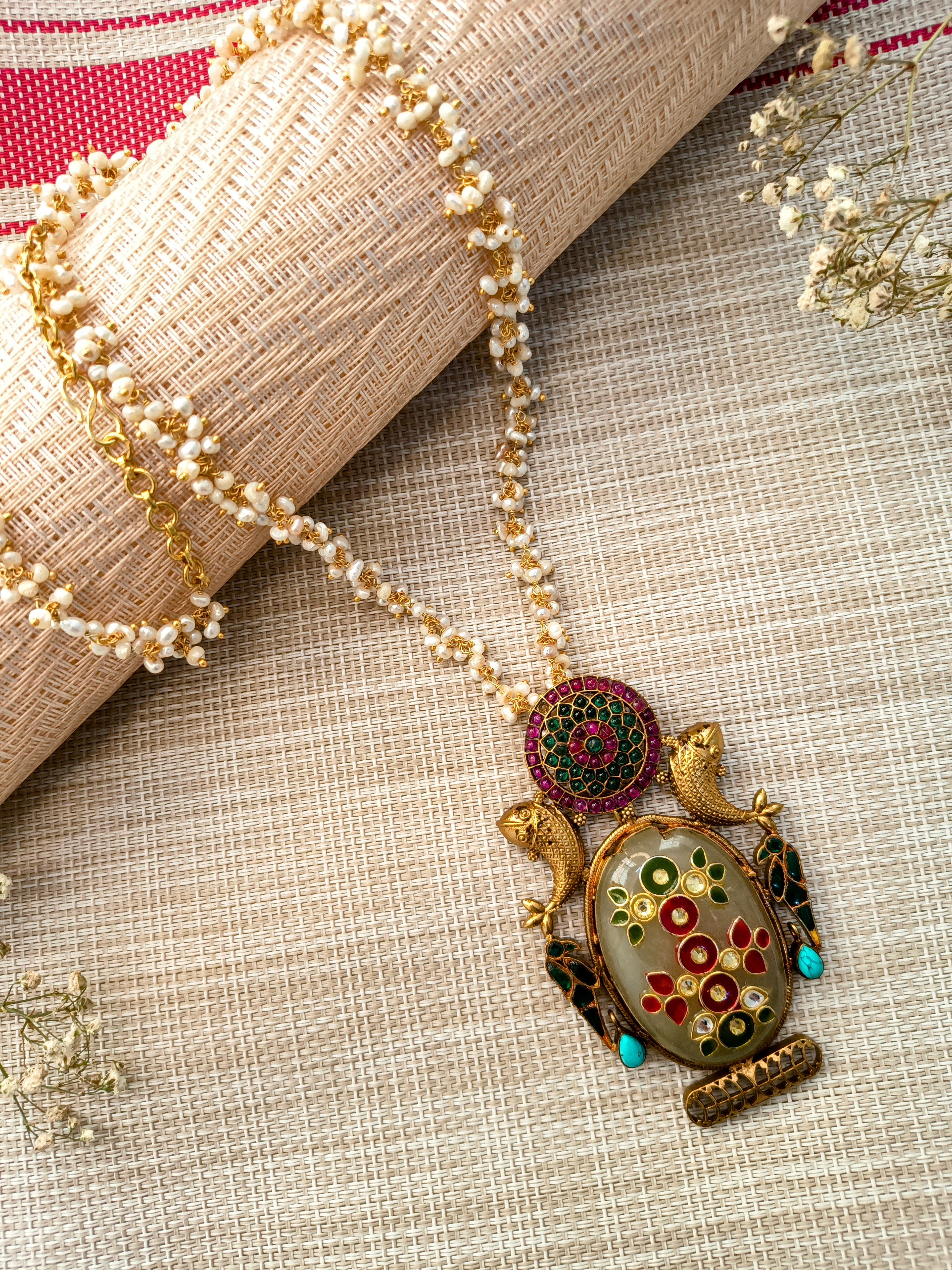 Antique Fish Pendant Neckalce 