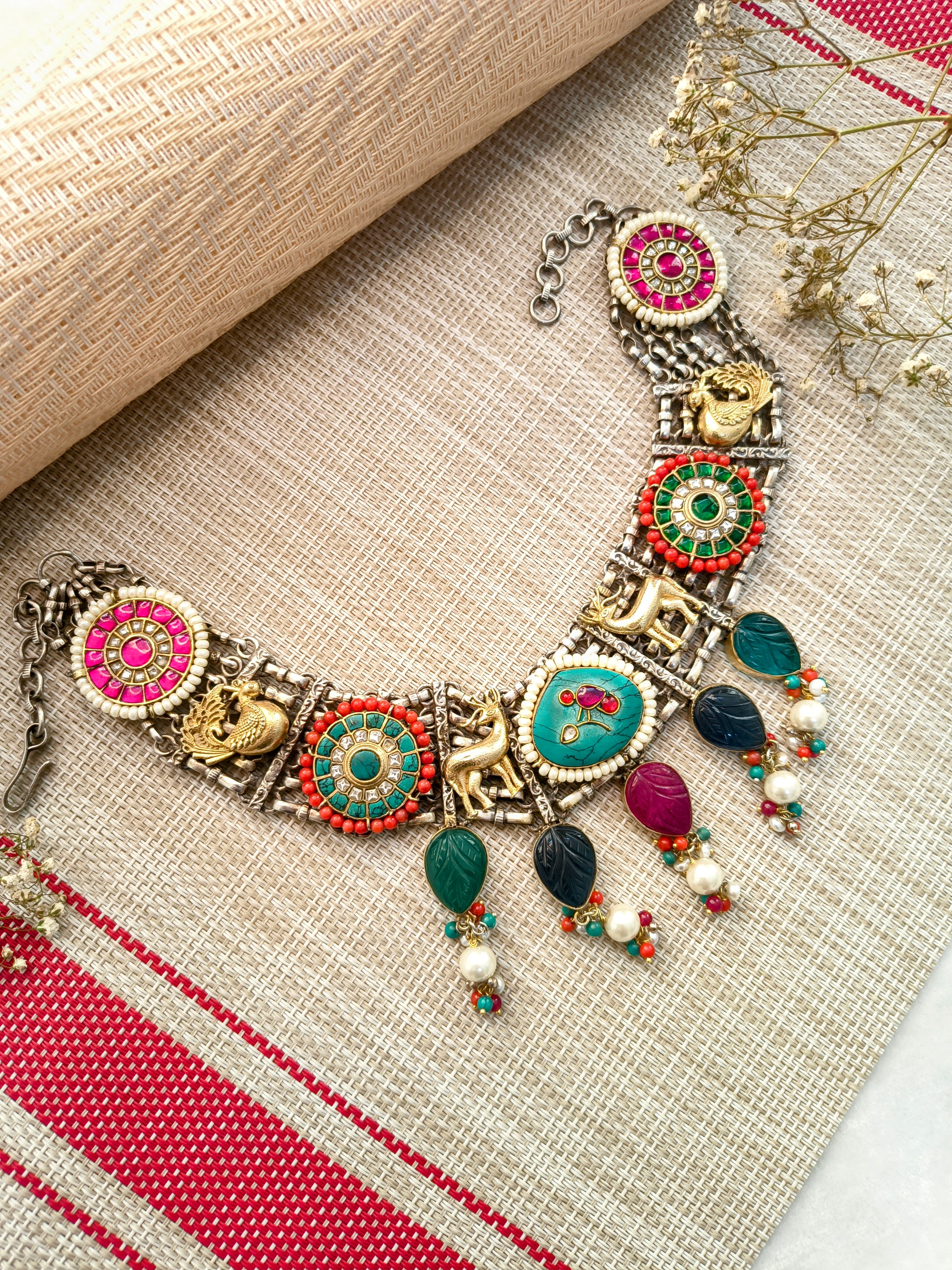 Antique Silver Tone Necklace 