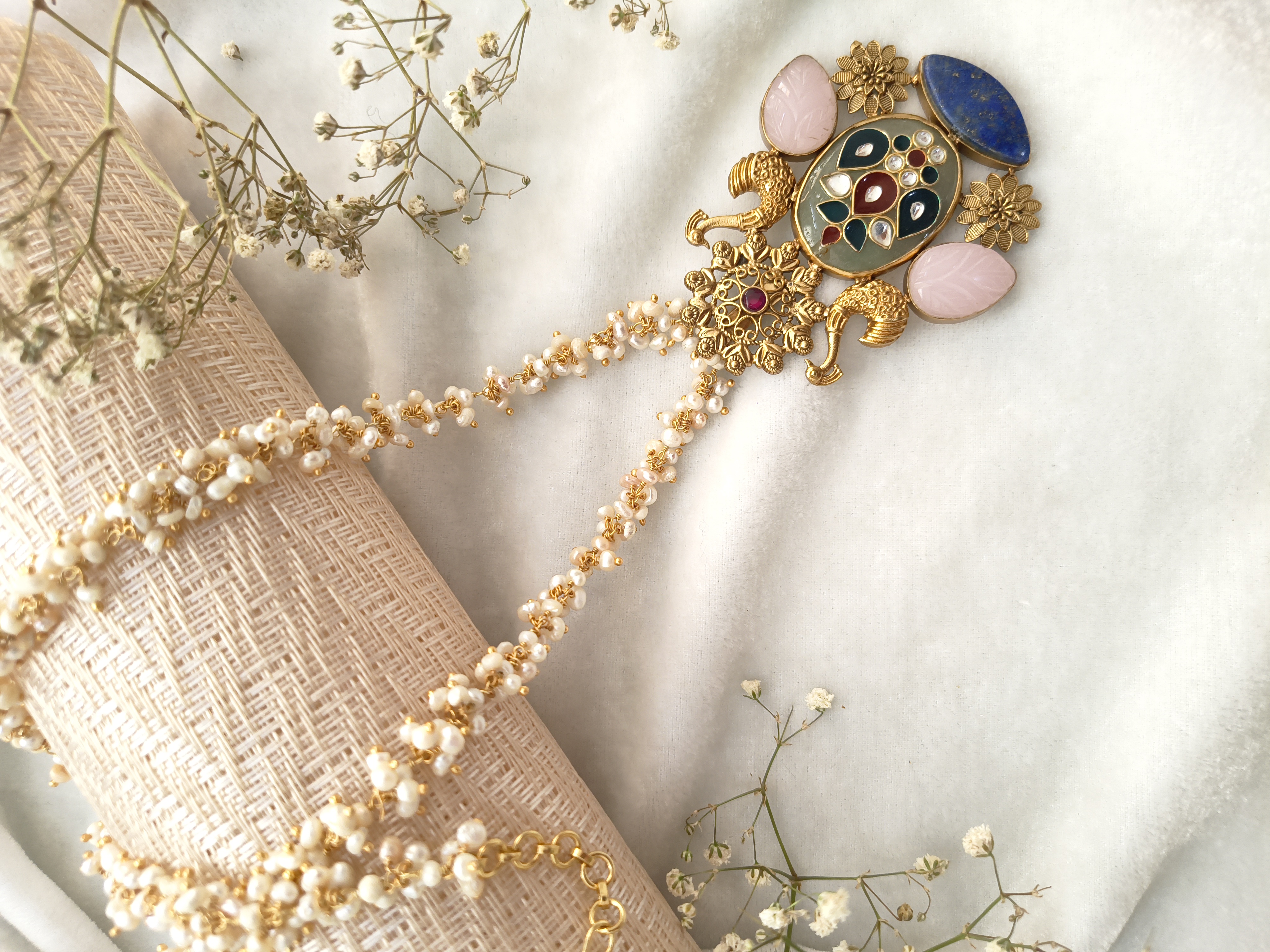 Royal Kundan Pearl Pendant Necklace