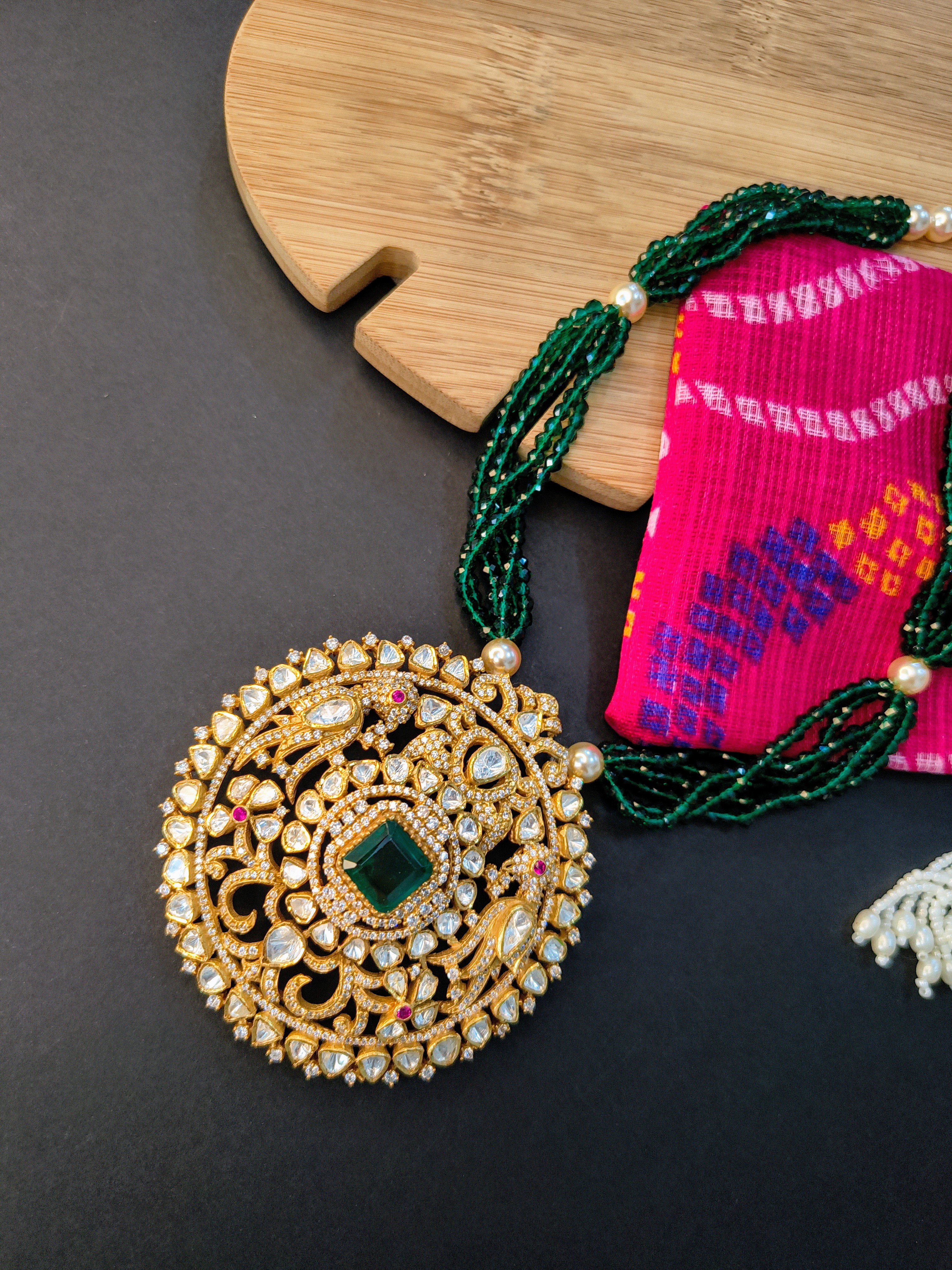 Royal Emerald Moissanite Necklace Set