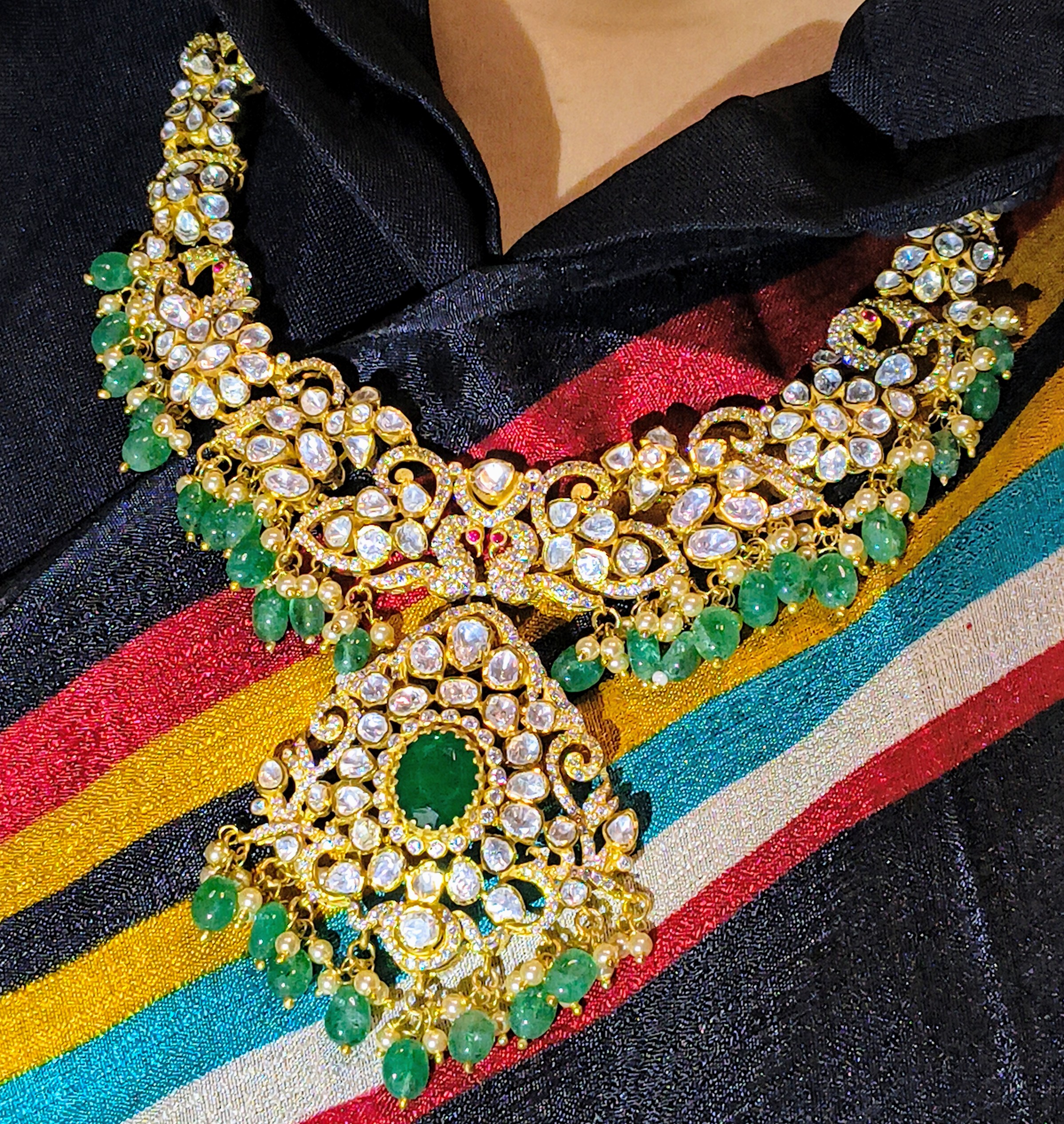 Emerald Empress Moissanite necklace set