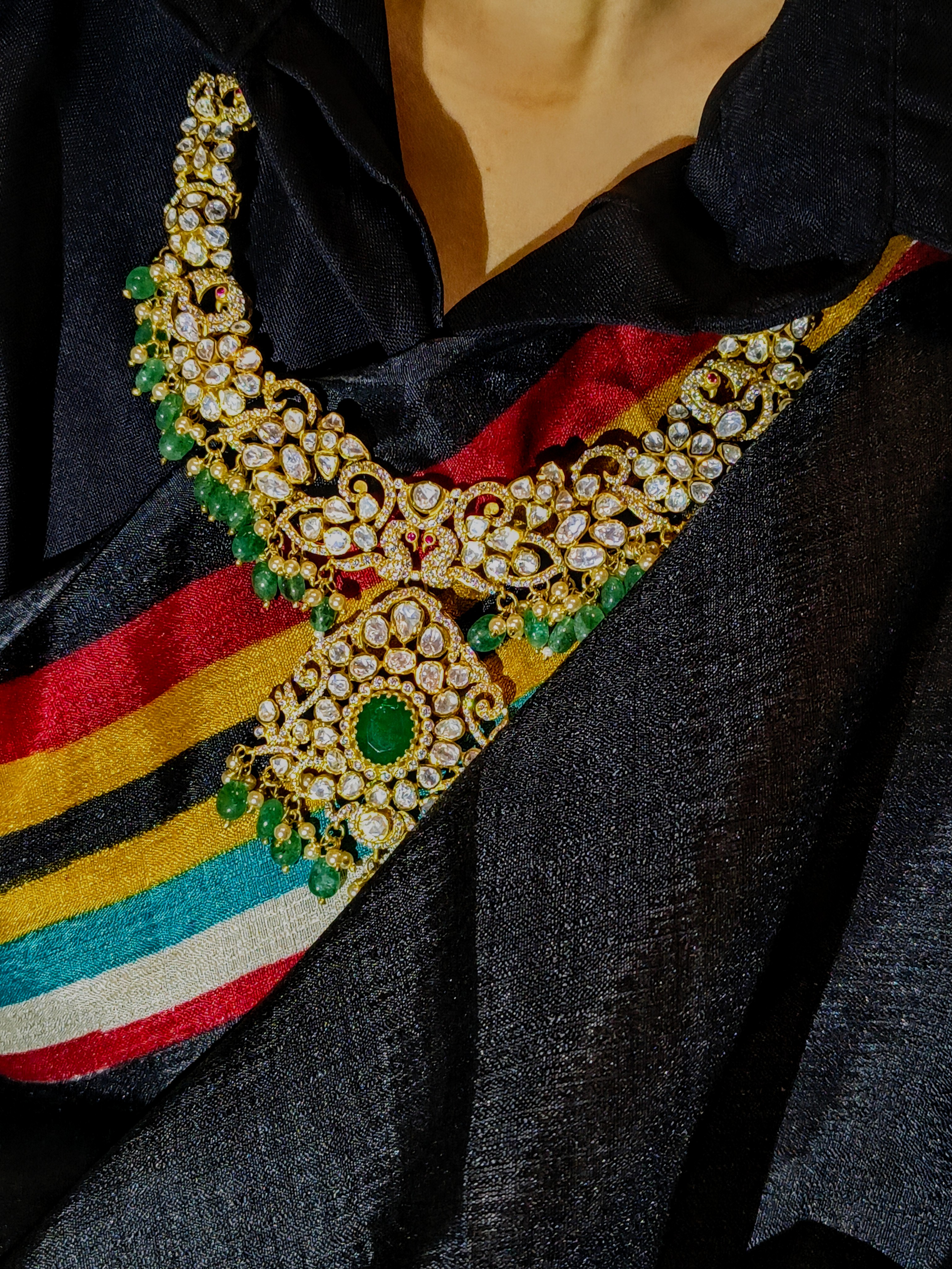 Emerald Empress Moissanite necklace set