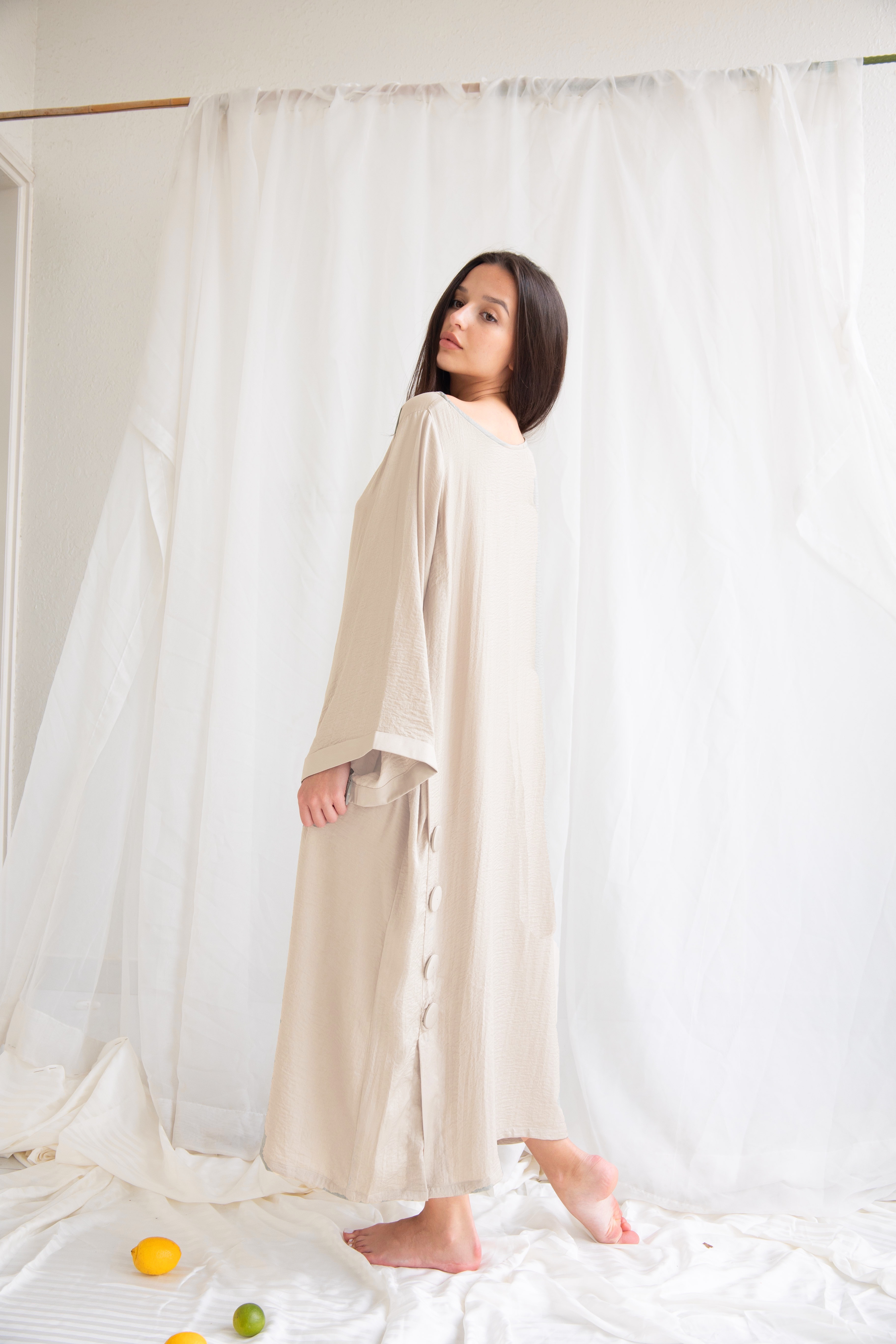 Button Kaftan Dress