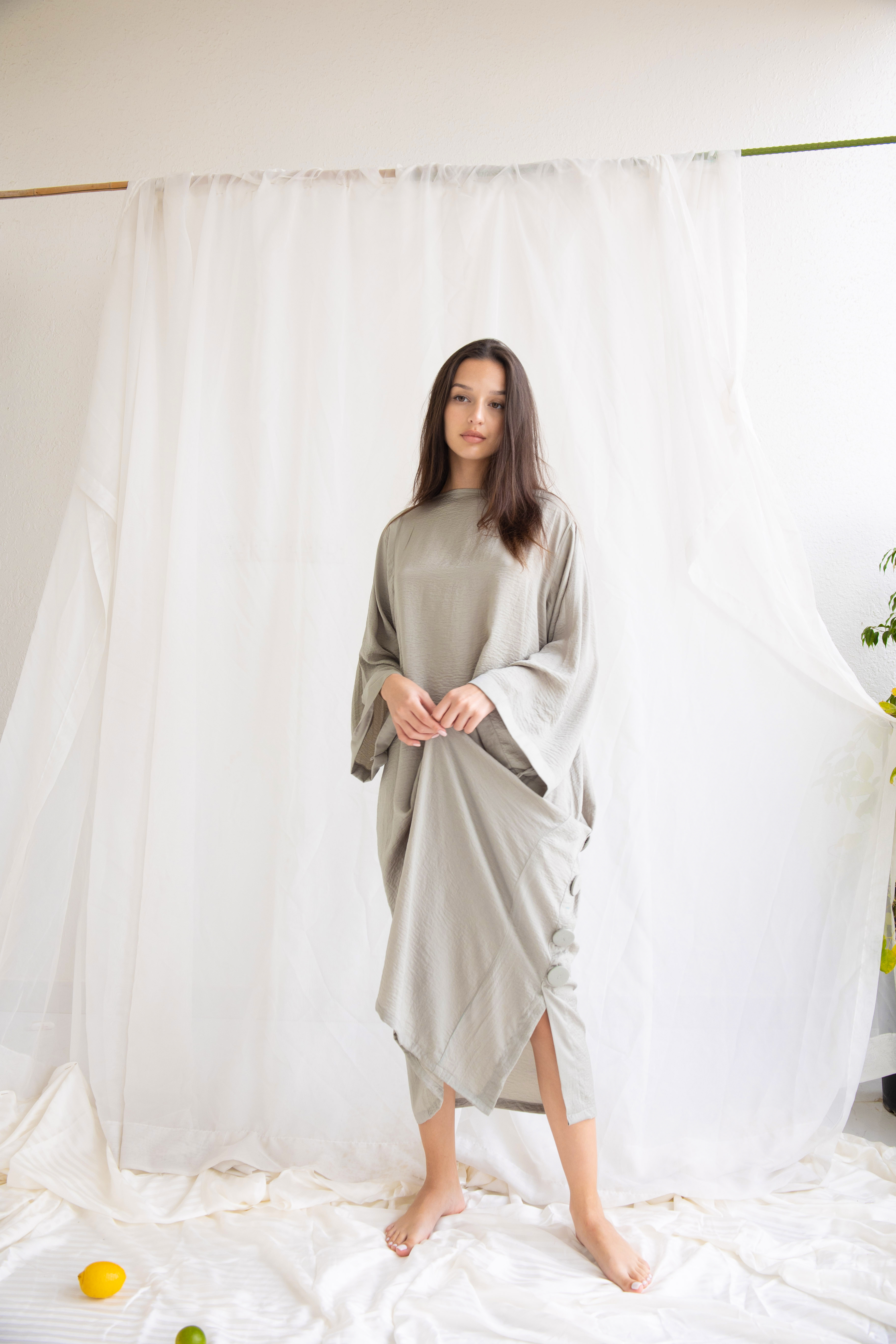 Button Kaftan Dress