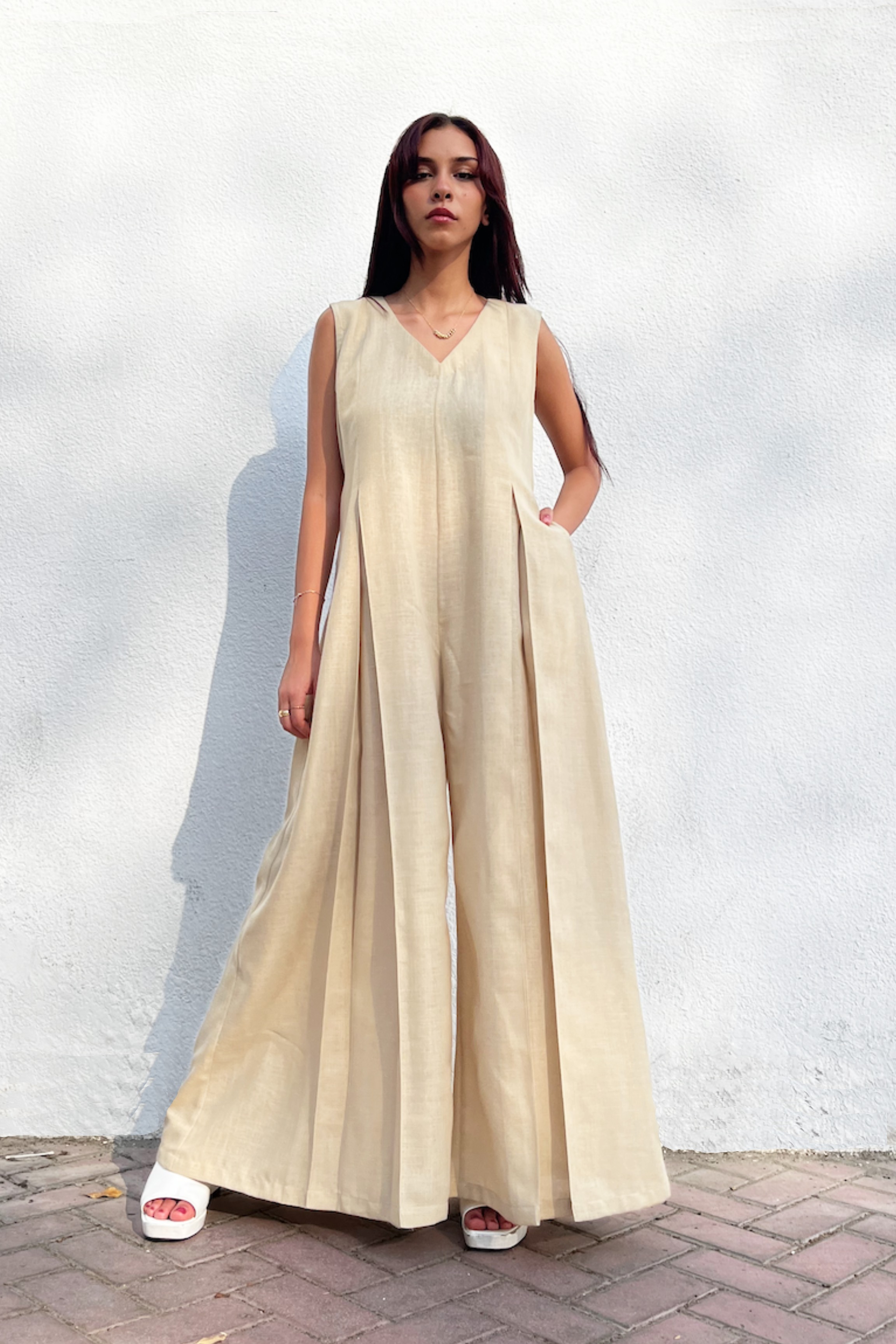 Linen Jumpsuit & Abaya Set