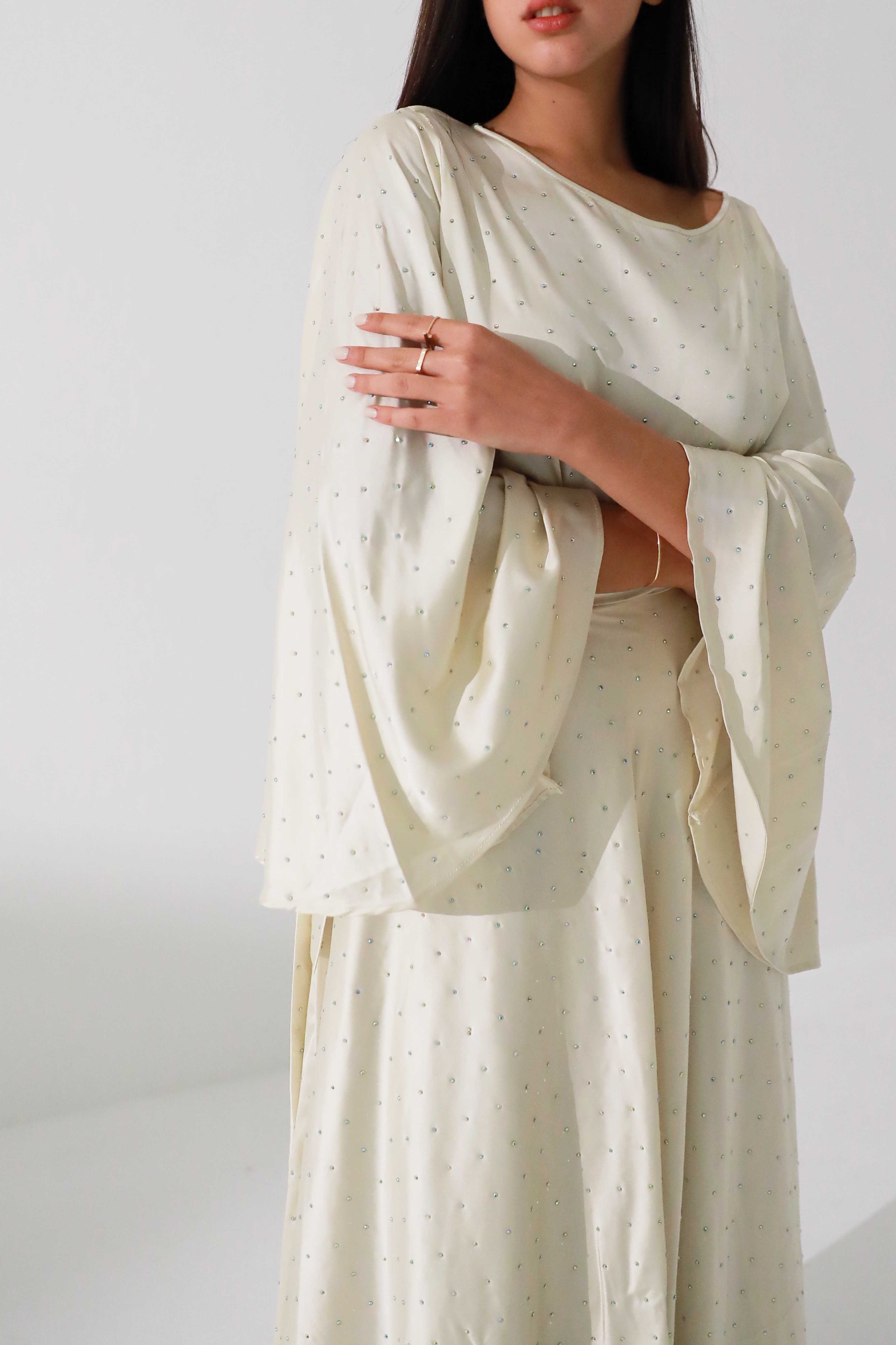 Rhinestone Wrap Skirt Set